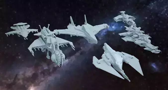 Spaceships - Future Team 3D model