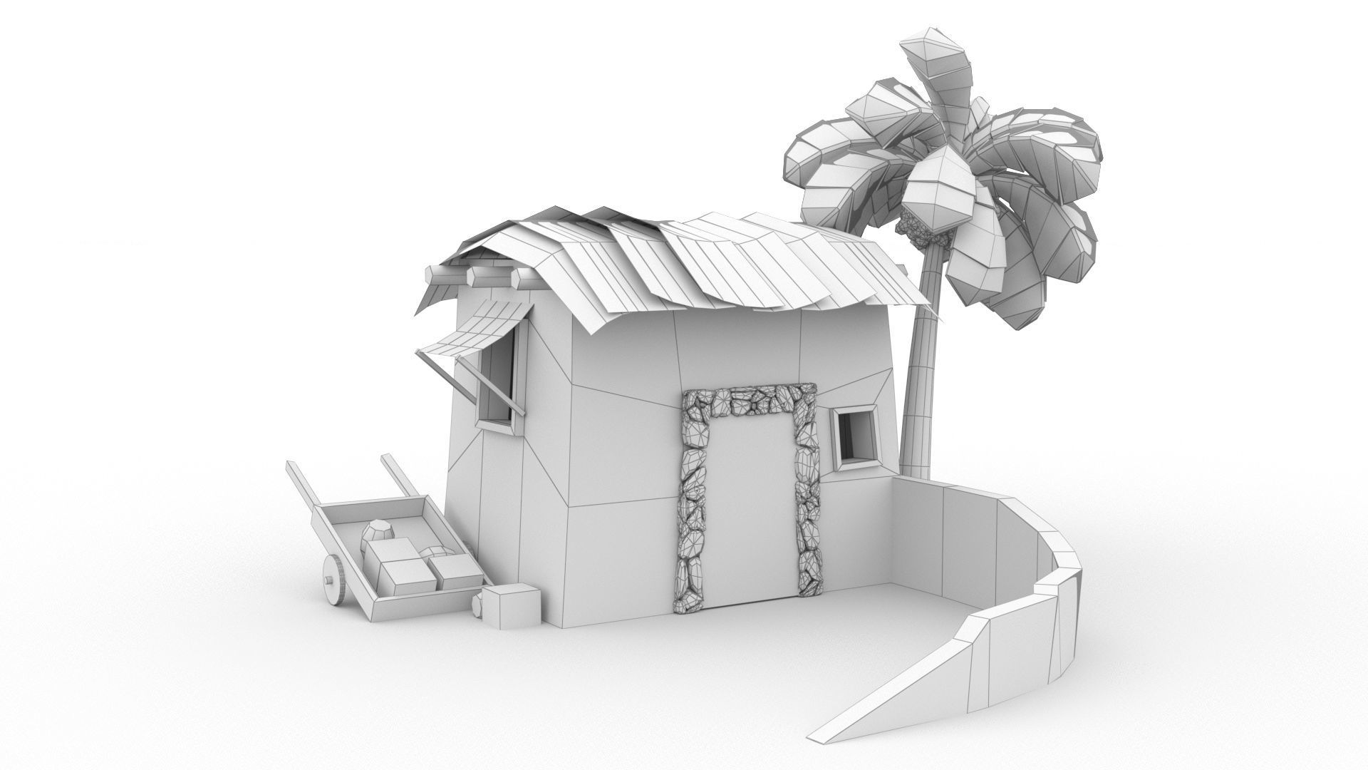 Old Arabic house Low-poly 3D model_1