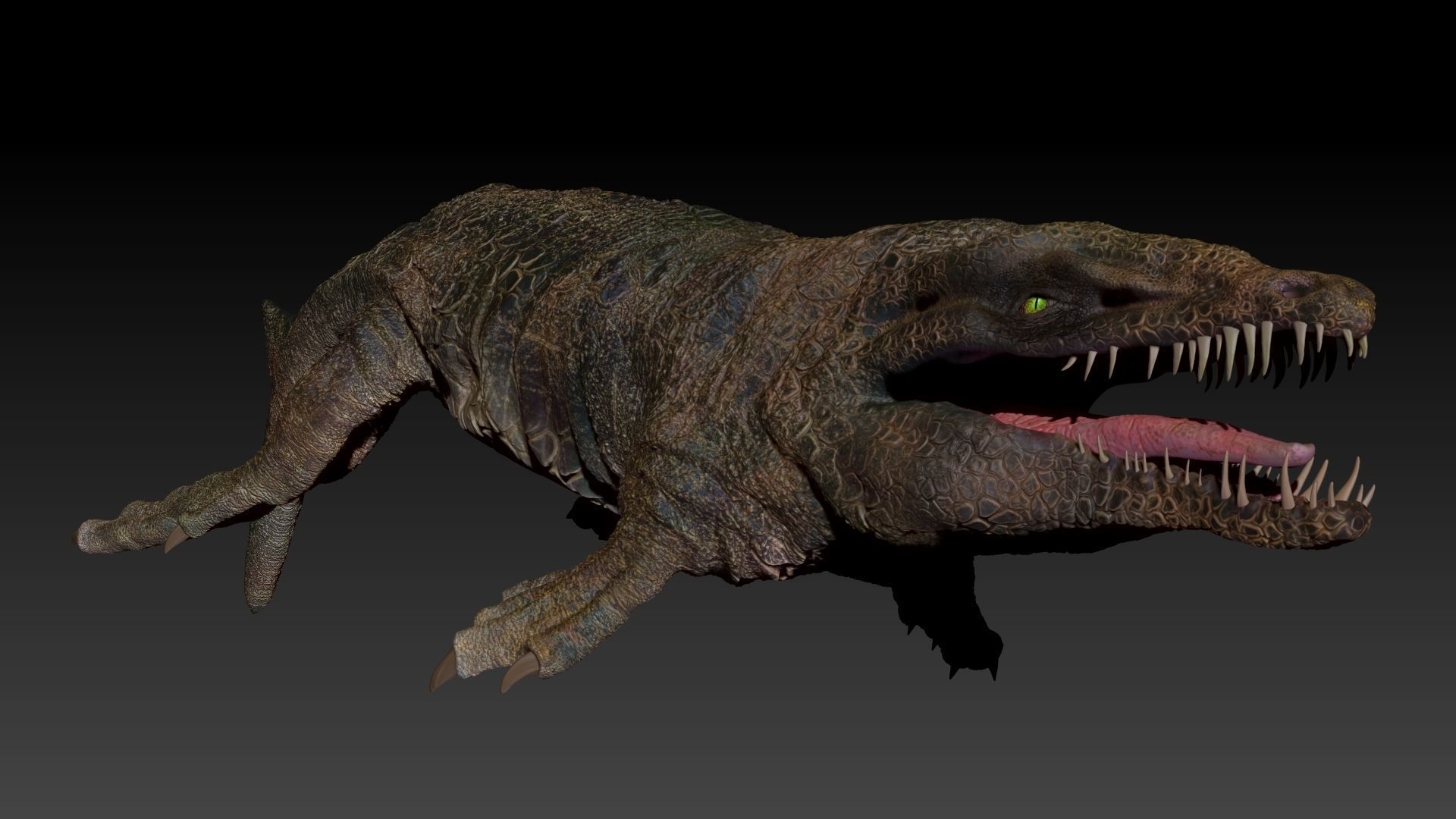Dakosaurus Sea Monster Series 1 Sculpt Project 3D model_3