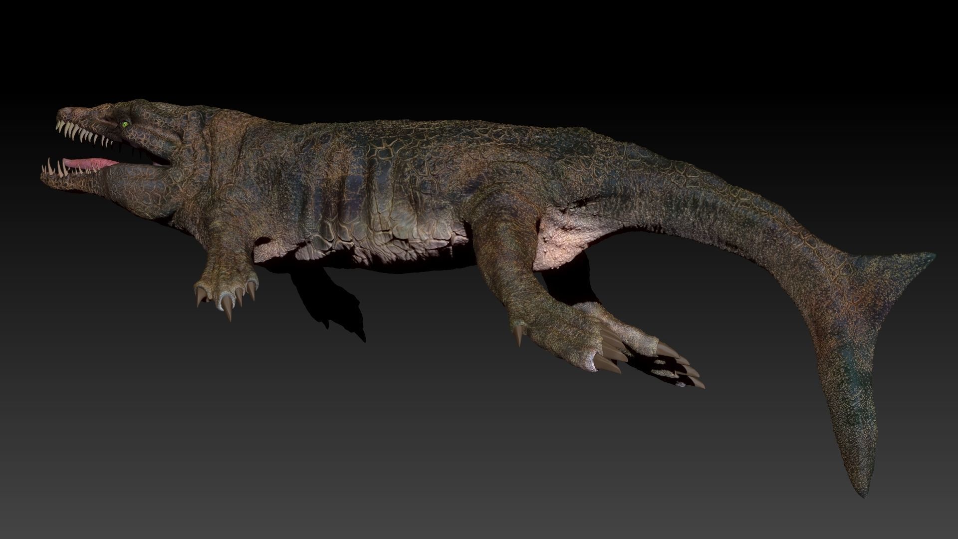Dakosaurus Sea Monster Series 1 Sculpt Project 3D model_6