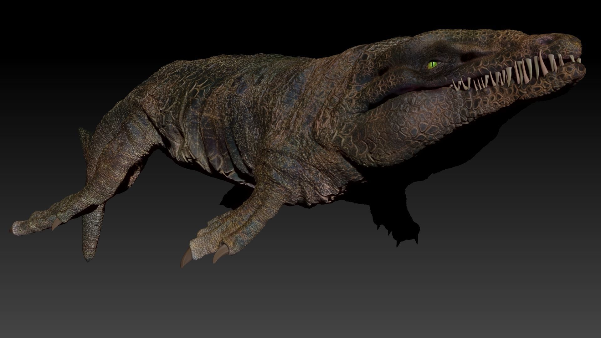 Dakosaurus Sea Monster Series 1 Sculpt Project 3D model_14