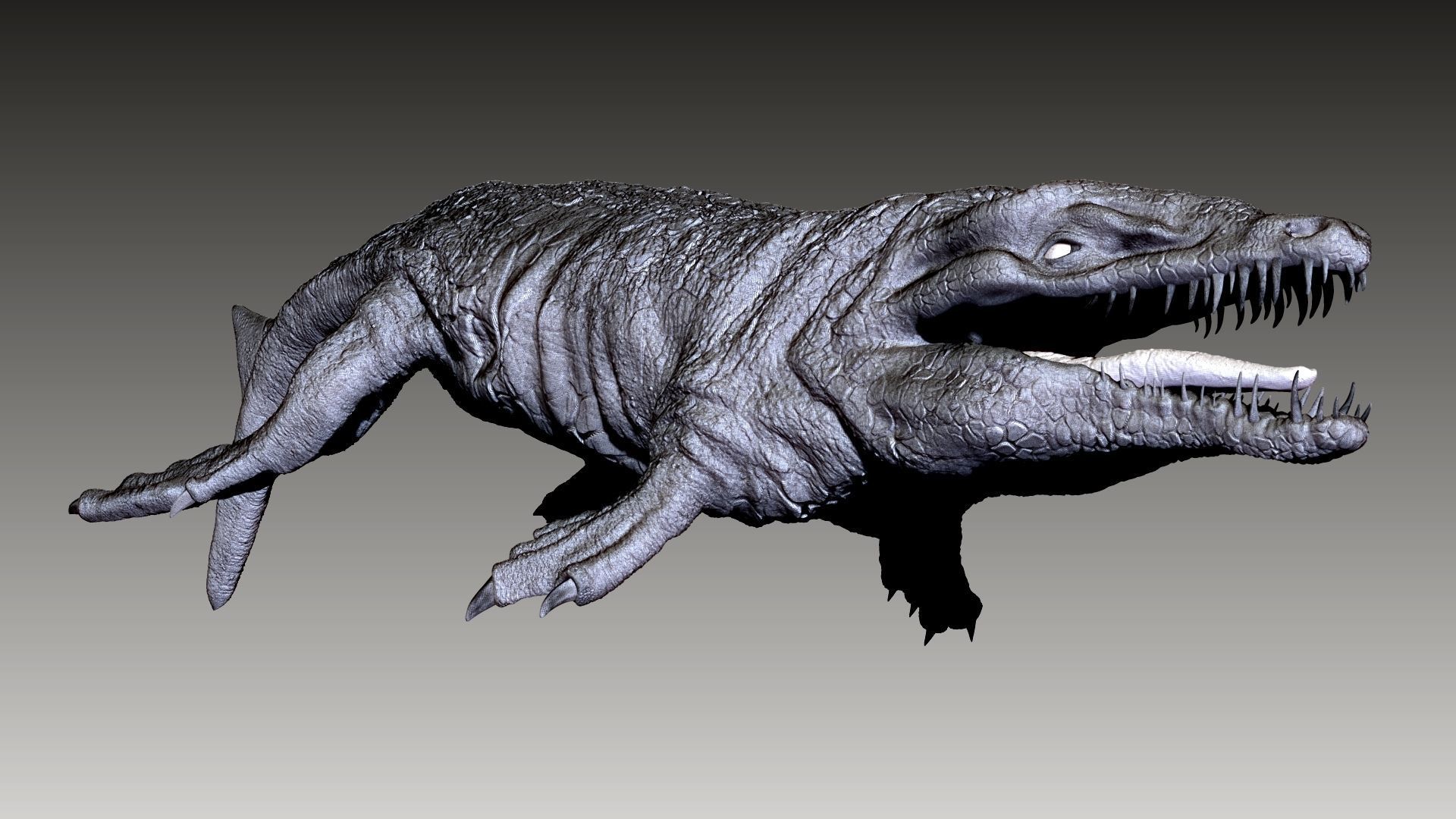 Dakosaurus Sea Monster Series 1 Sculpt Project 3D model_15