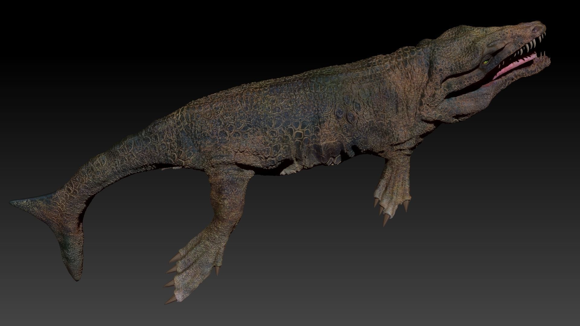 Dakosaurus Sea Monster Series 1 Sculpt Project 3D model_8