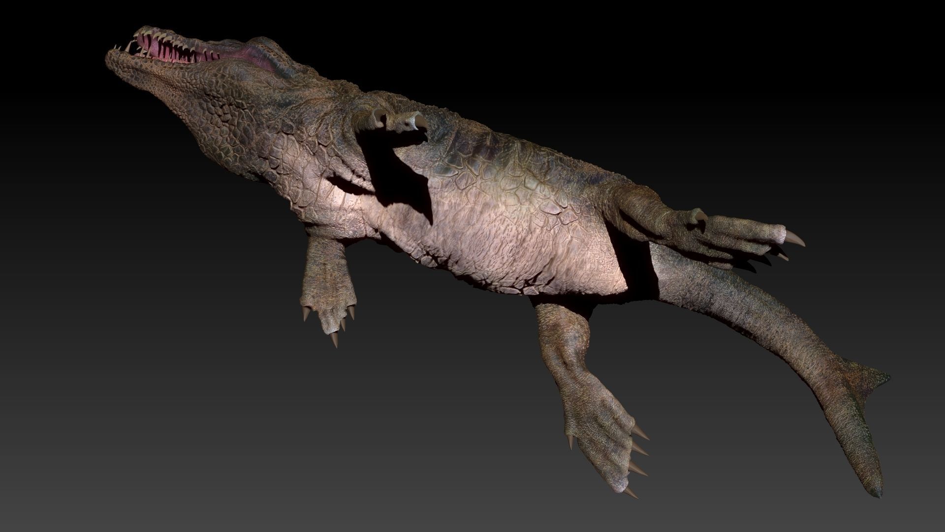 Dakosaurus Sea Monster Series 1 Sculpt Project 3D model_9