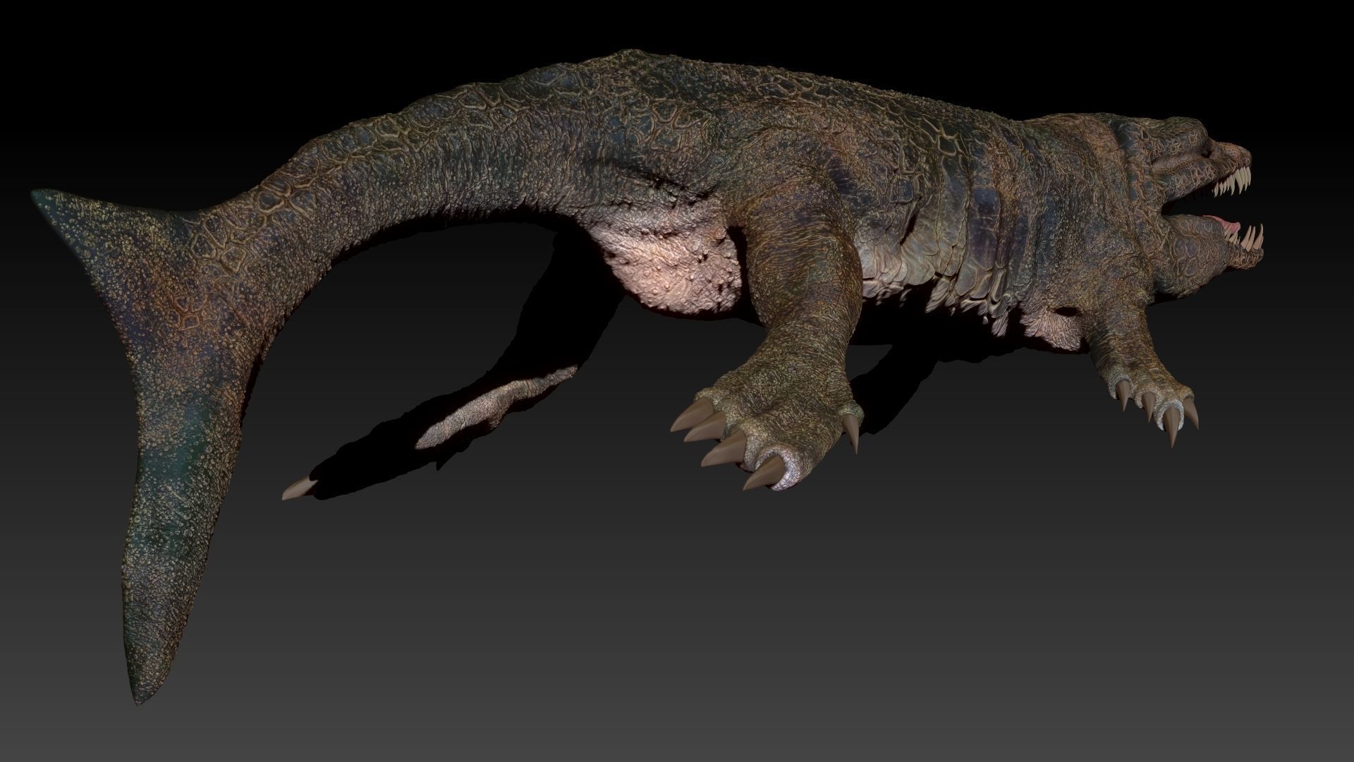 Dakosaurus Sea Monster Series 1 Sculpt Project 3D model_7