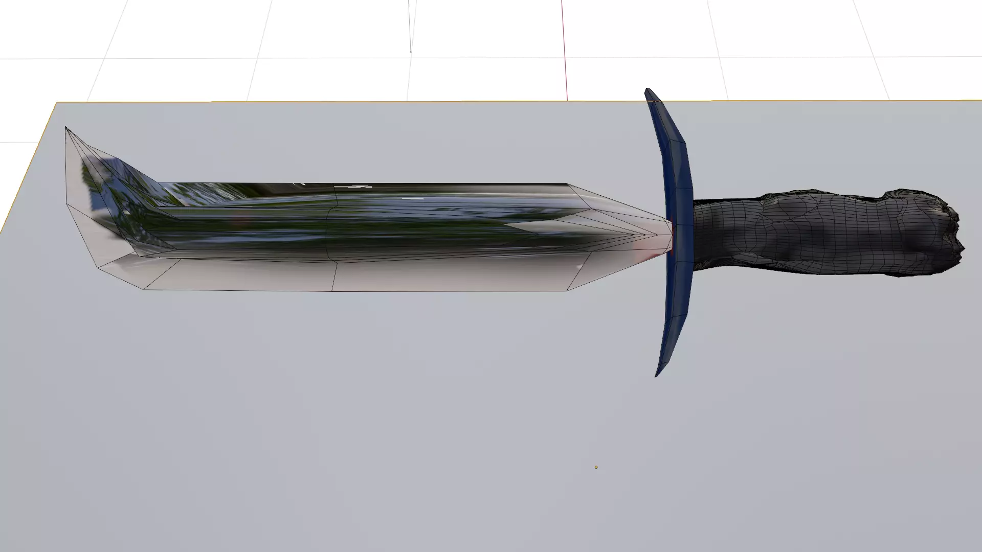 low poly sword knife Free 3D model_0