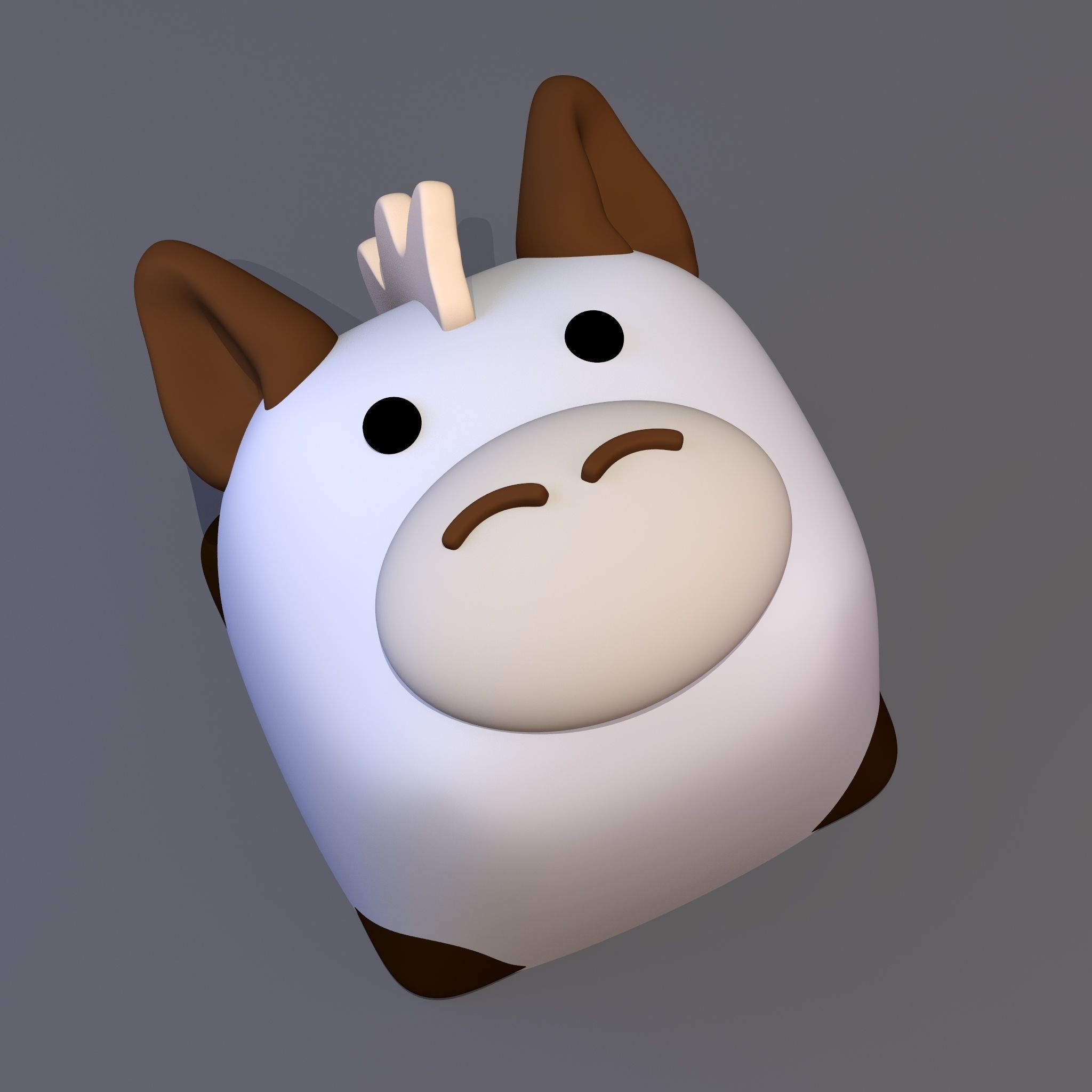 Pack 6 keycaps of cube animal - pack 1 3D print model_16