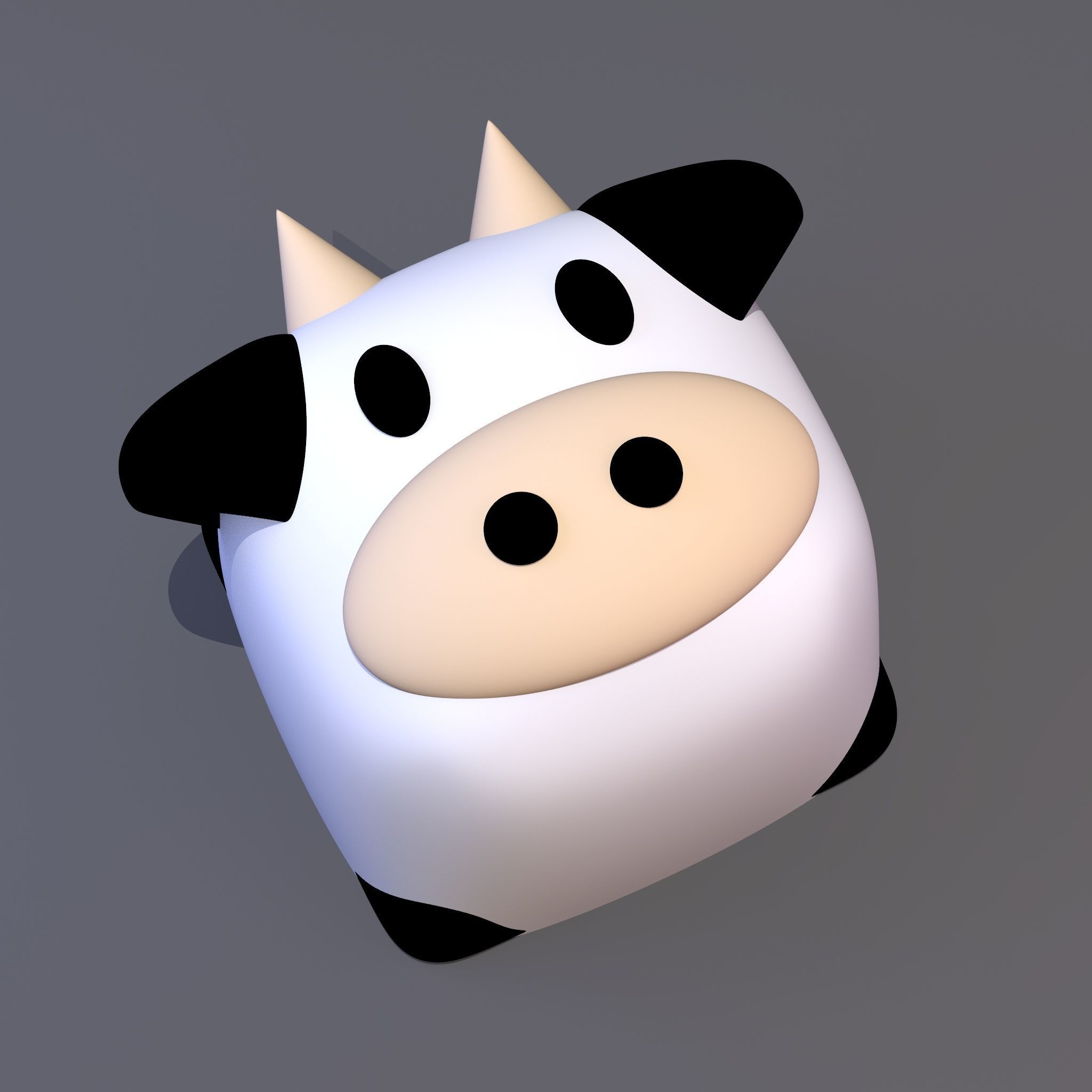 Pack 6 keycaps of cube animal - pack 1 3D print model_13