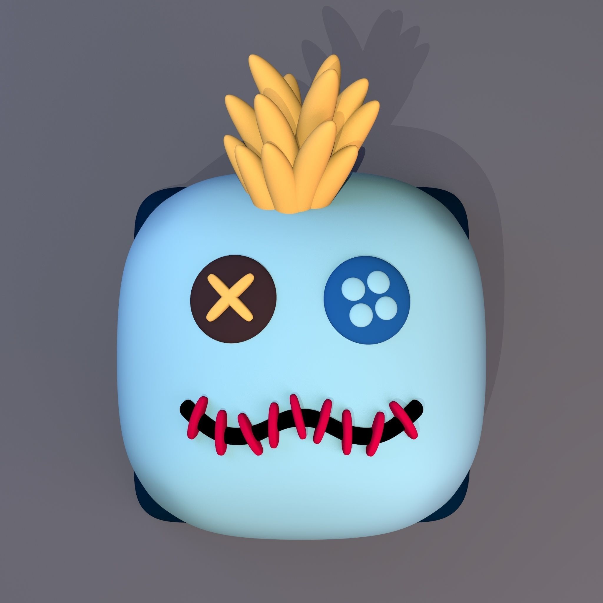 Pack 6 keycaps of cube animal - pack 1 3D print model_3