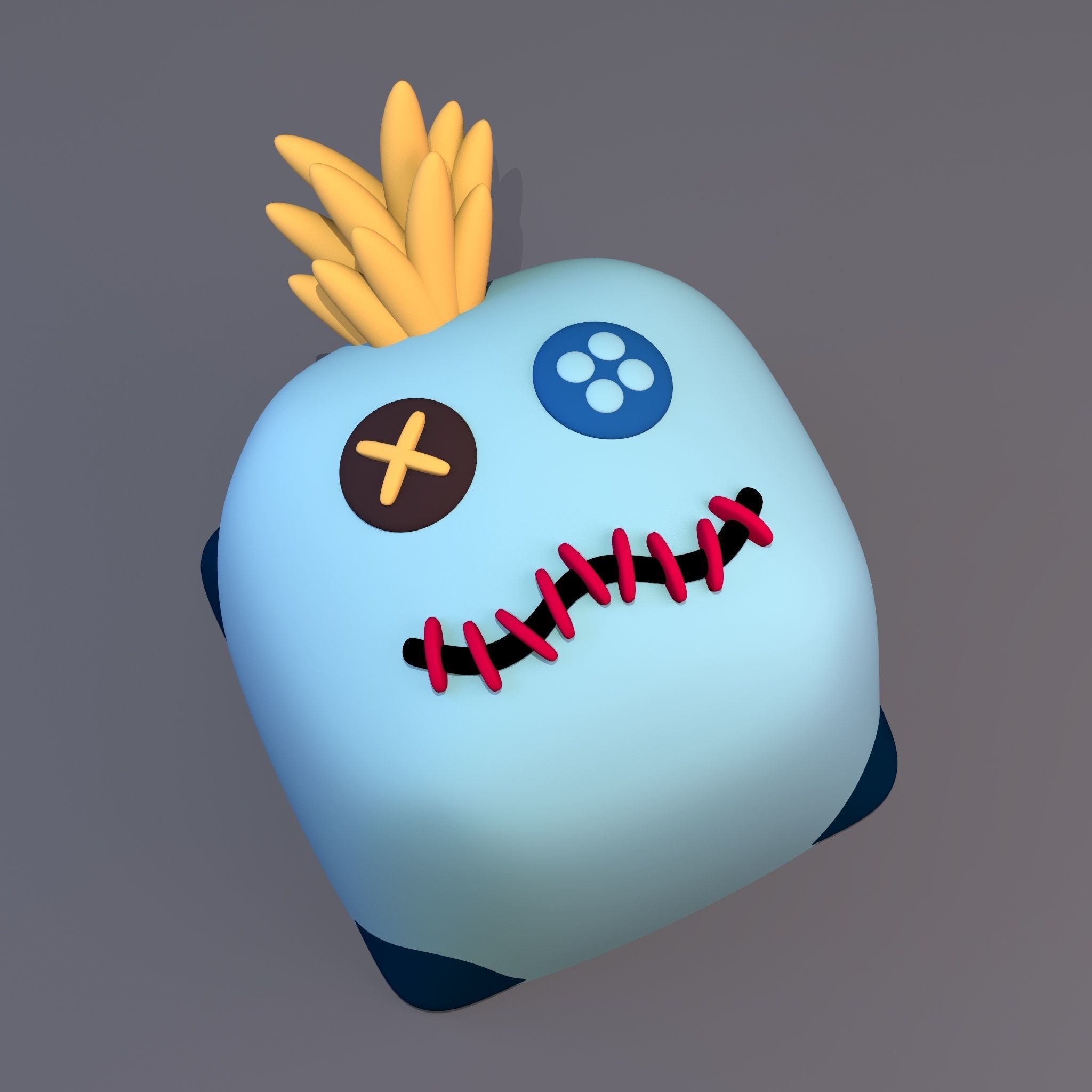 Pack 6 keycaps of cube animal - pack 1 3D print model_2