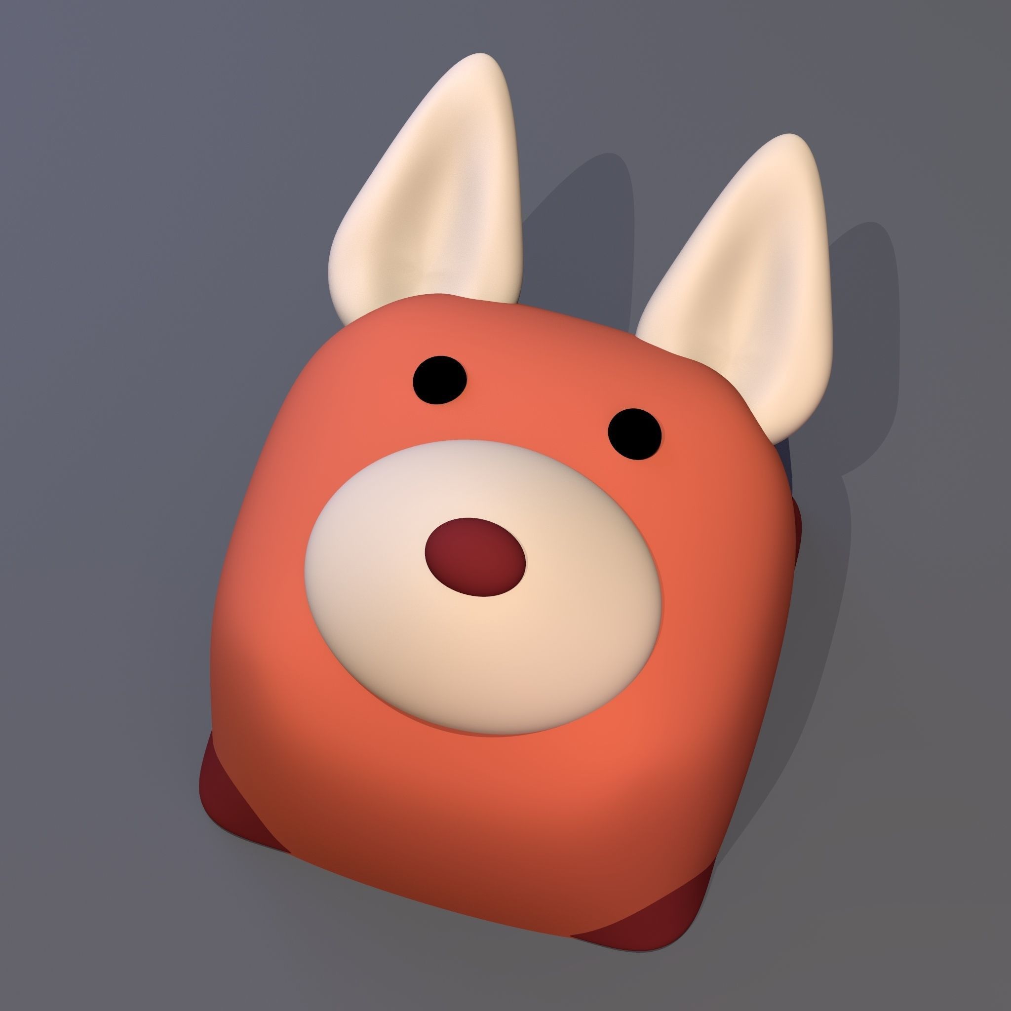 Pack 6 keycaps of cube animal - pack 1 3D print model_10