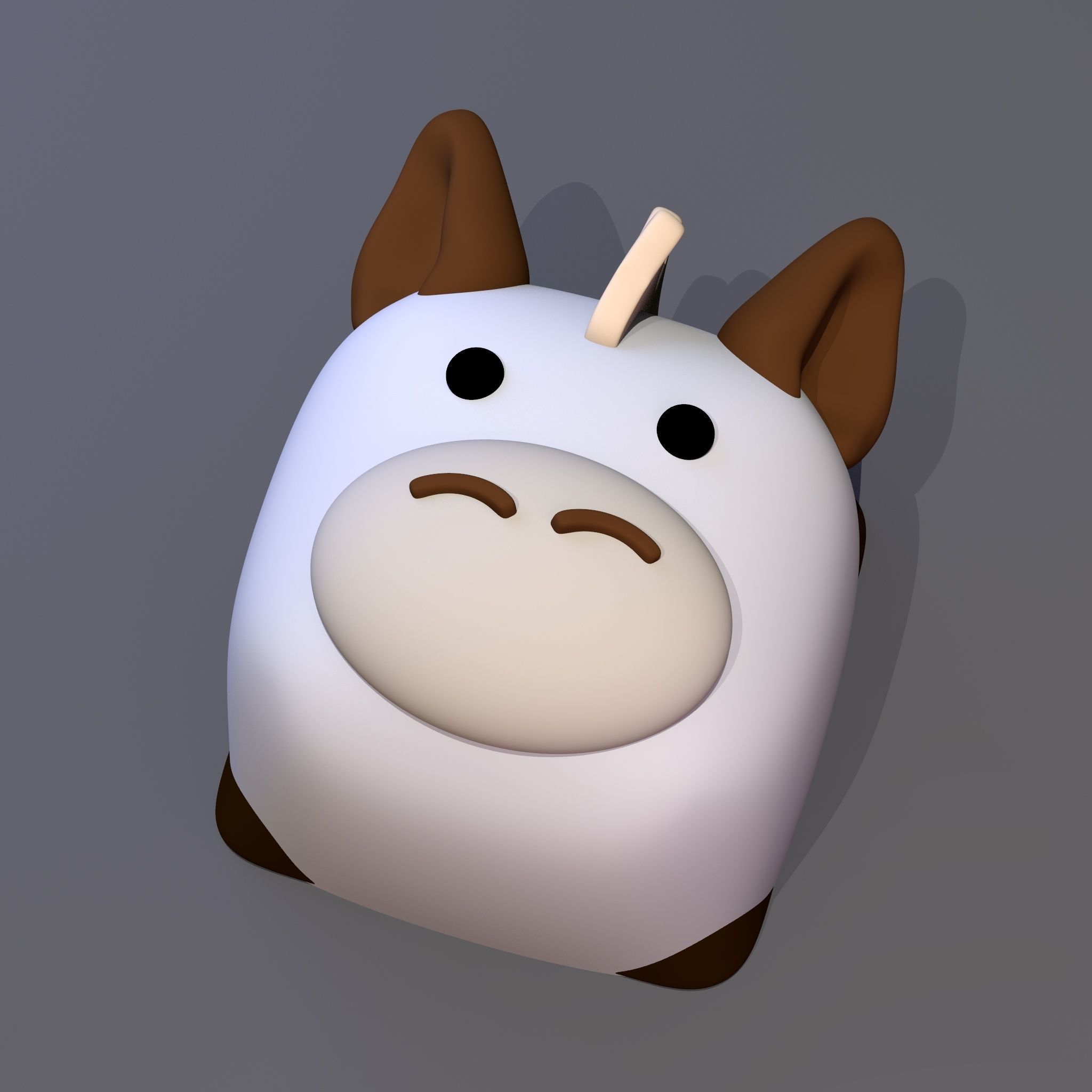 Pack 6 keycaps of cube animal - pack 1 3D print model_17