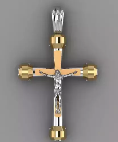 Orthodox cross in two colors and stones