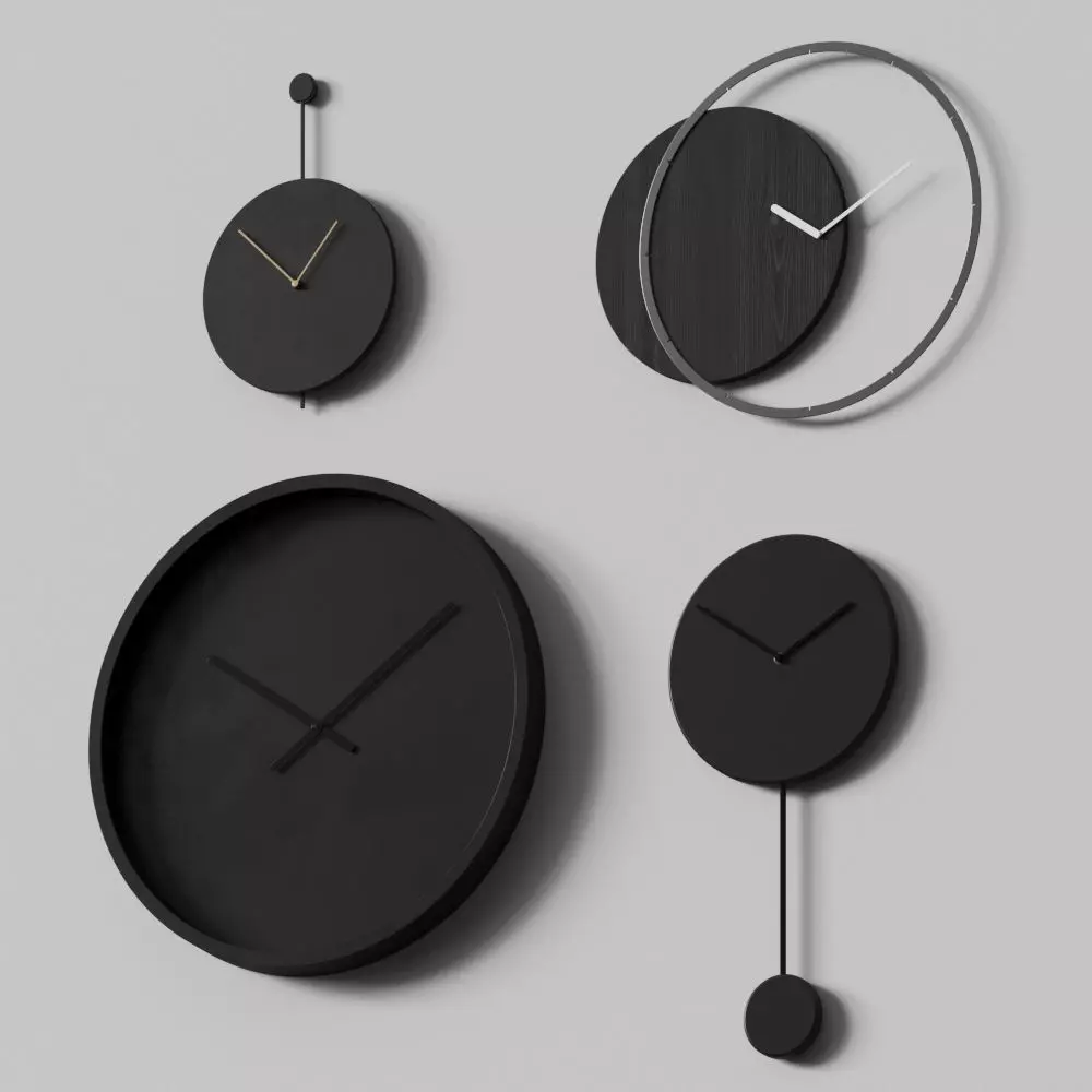 Set Minimalistic Clock 3D model_0