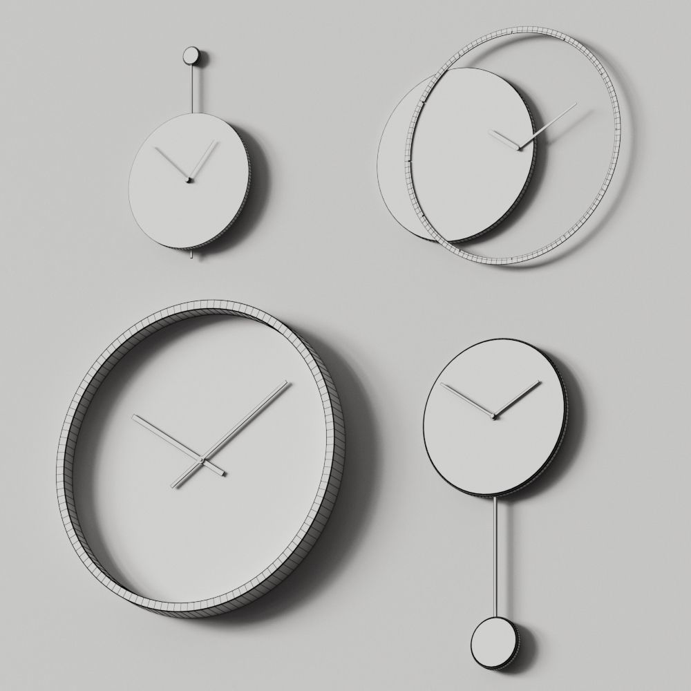 Set Minimalistic Clock 3D model_1
