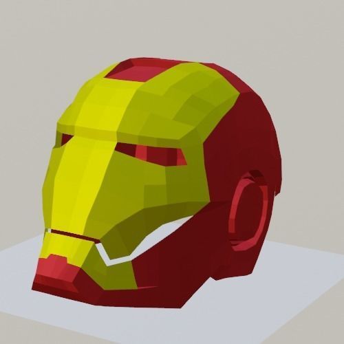 Low- Poly Iron Man Helmet Low-poly 3D model_1