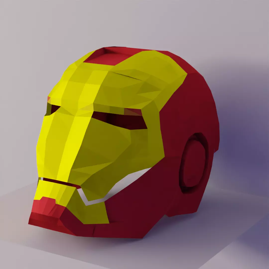Low- Poly Iron Man Helmet Low-poly 3D model_0