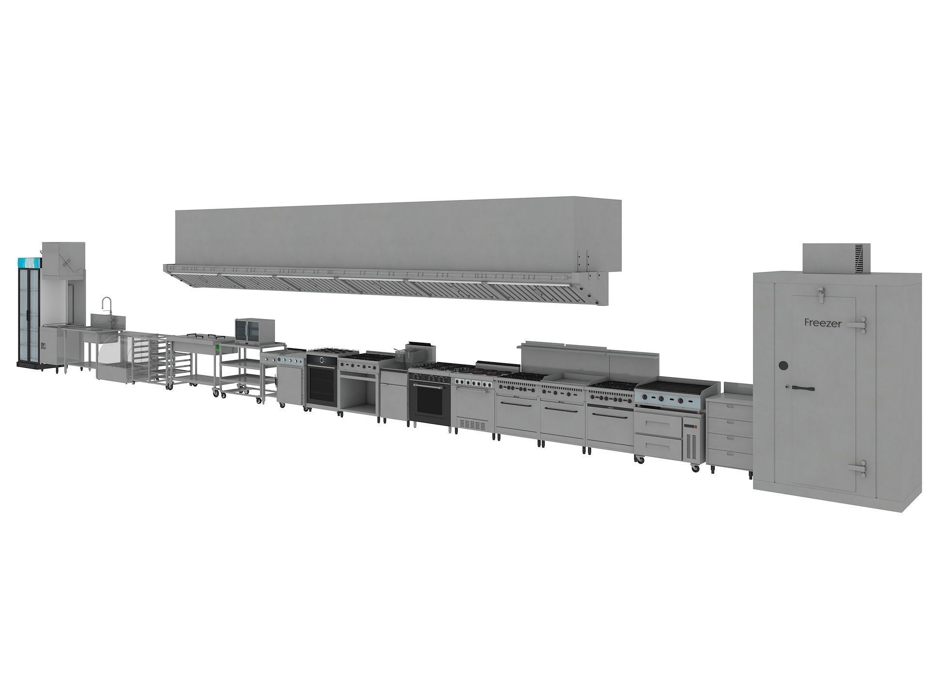 Commercial Kitchen Equipments 2 3D model_1