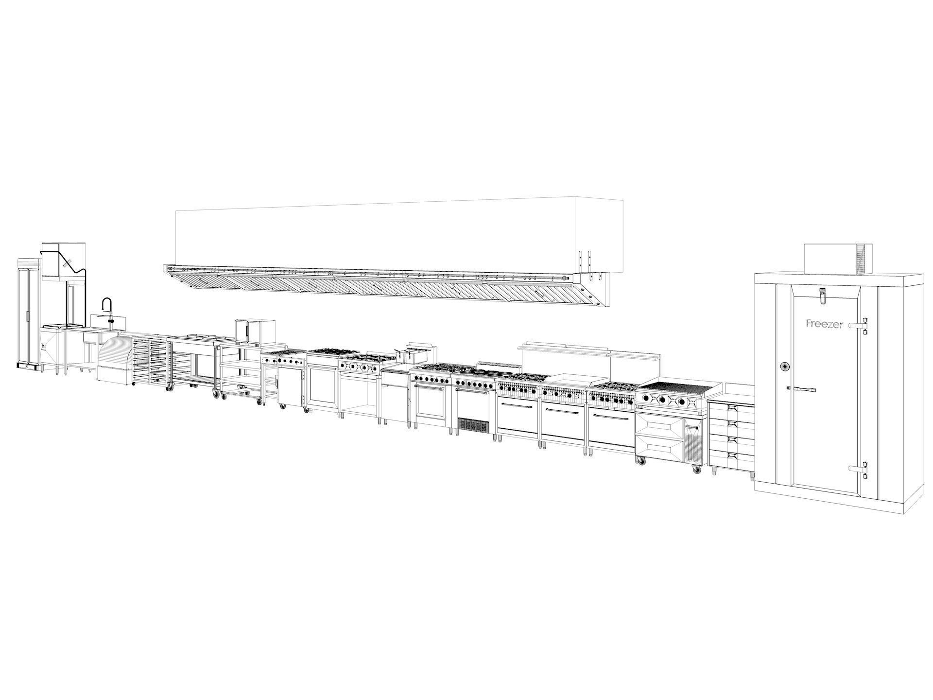 Commercial Kitchen Equipments 2 3D model_3