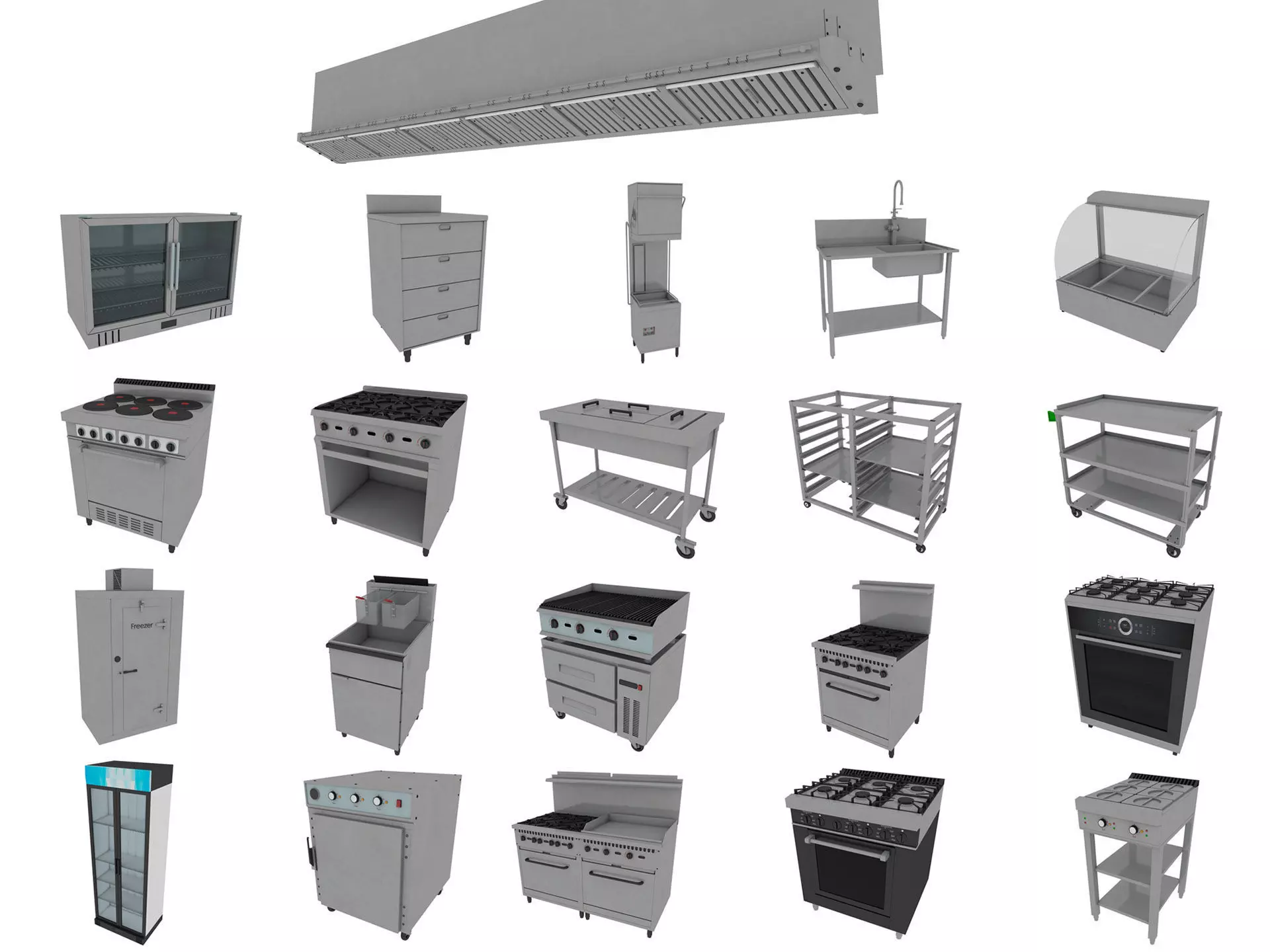 Commercial Kitchen Equipments 2 3D model_0