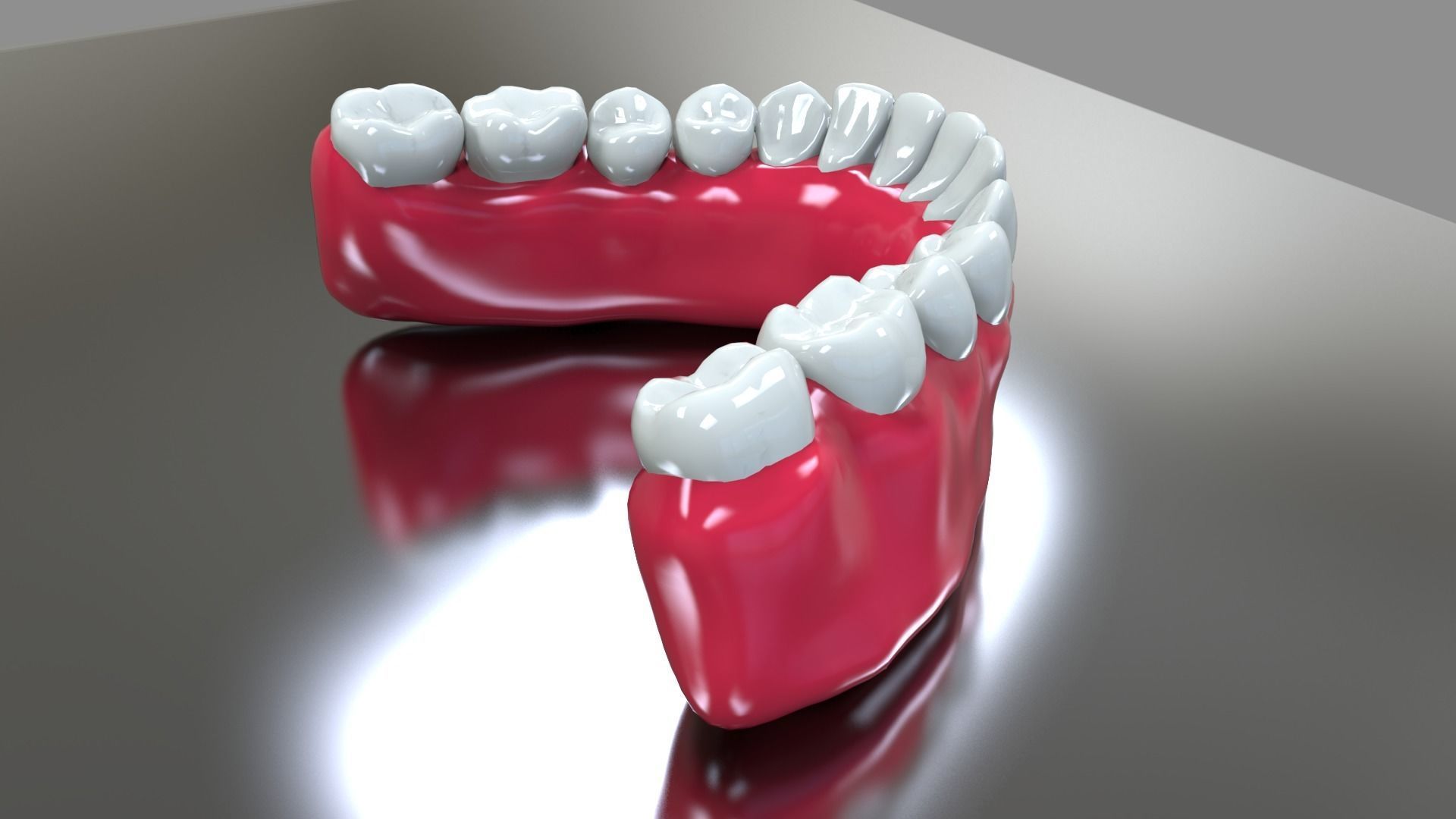 Bottom Dental Teeth Model Low-poly 3D model_2