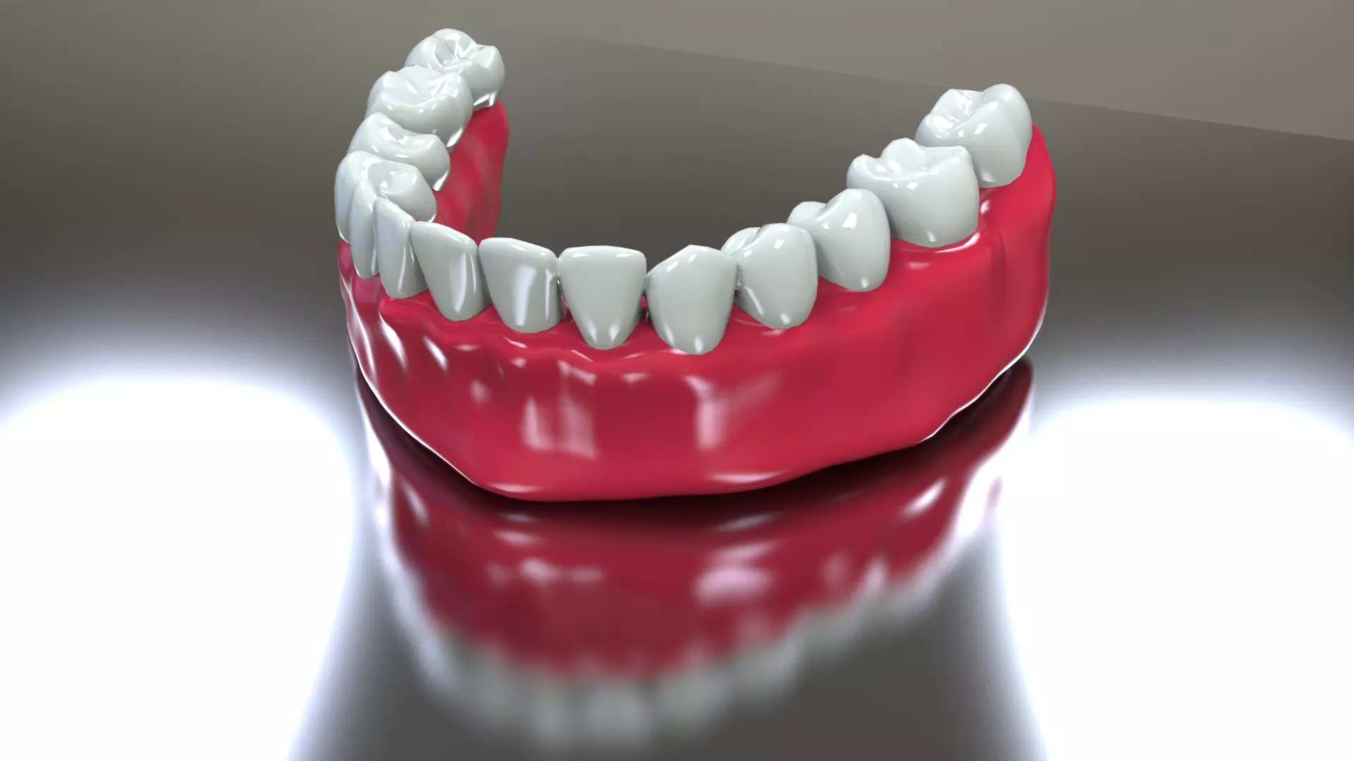 Bottom Dental Teeth Model Low-poly 3D model_0