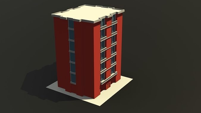apartment building  Free low-poly 3D model
