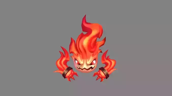 Cartoon red flame monster 