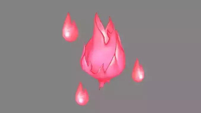 Cartoon pink flame monster 
