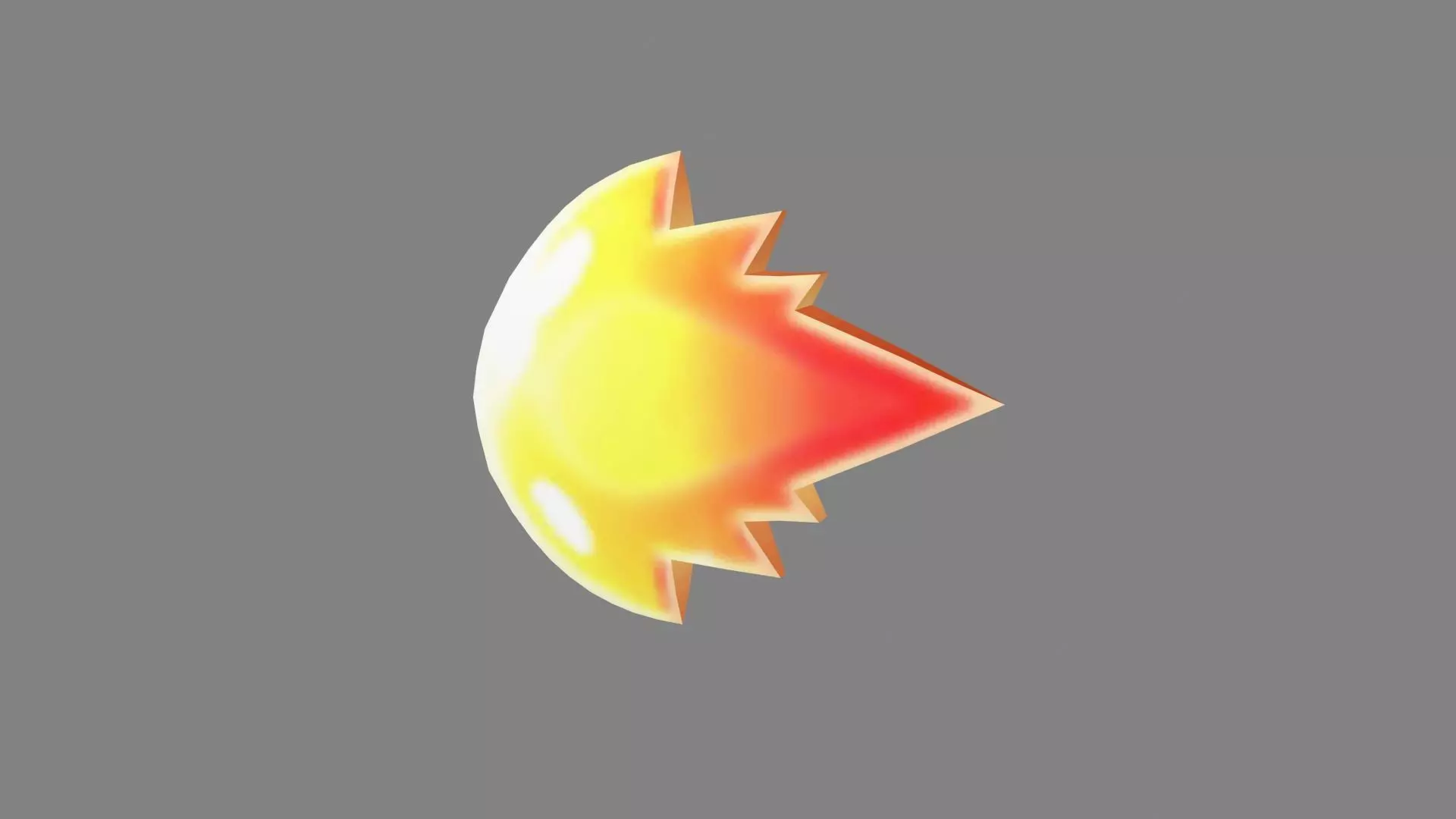 Cartoon Game Skill Icon - Fire Bomb - Flame Element Low-poly 3D model_0