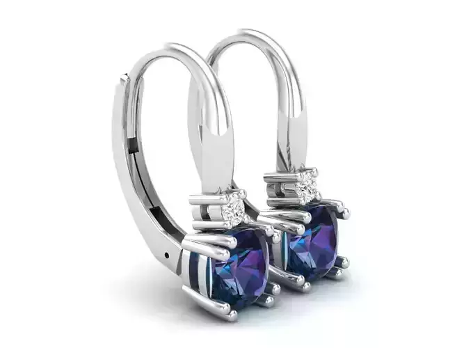 Cushion diamond earrings for woman