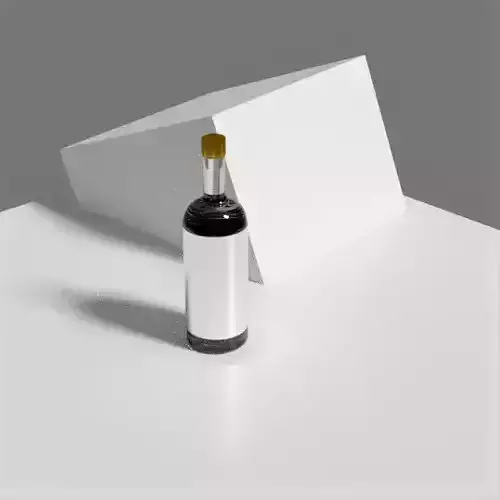 Wine bottle 3d model with materials