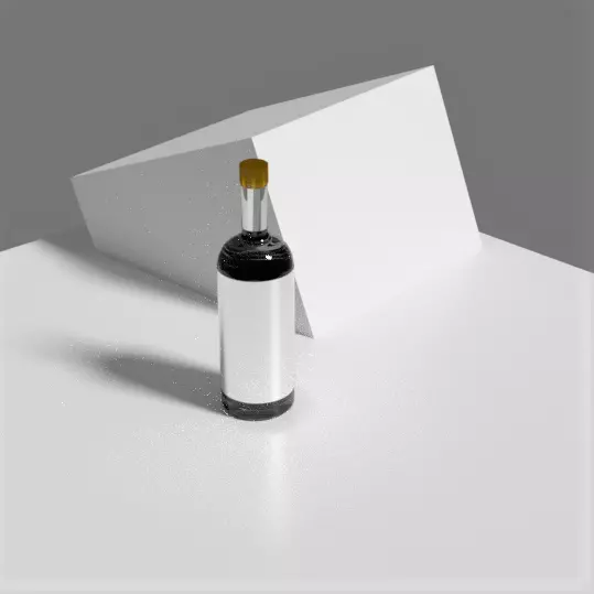 Wine bottle 3d model with materials Low-poly 3D model_0