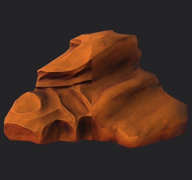 DesertStone LowPoly rock in desert 3D model_1