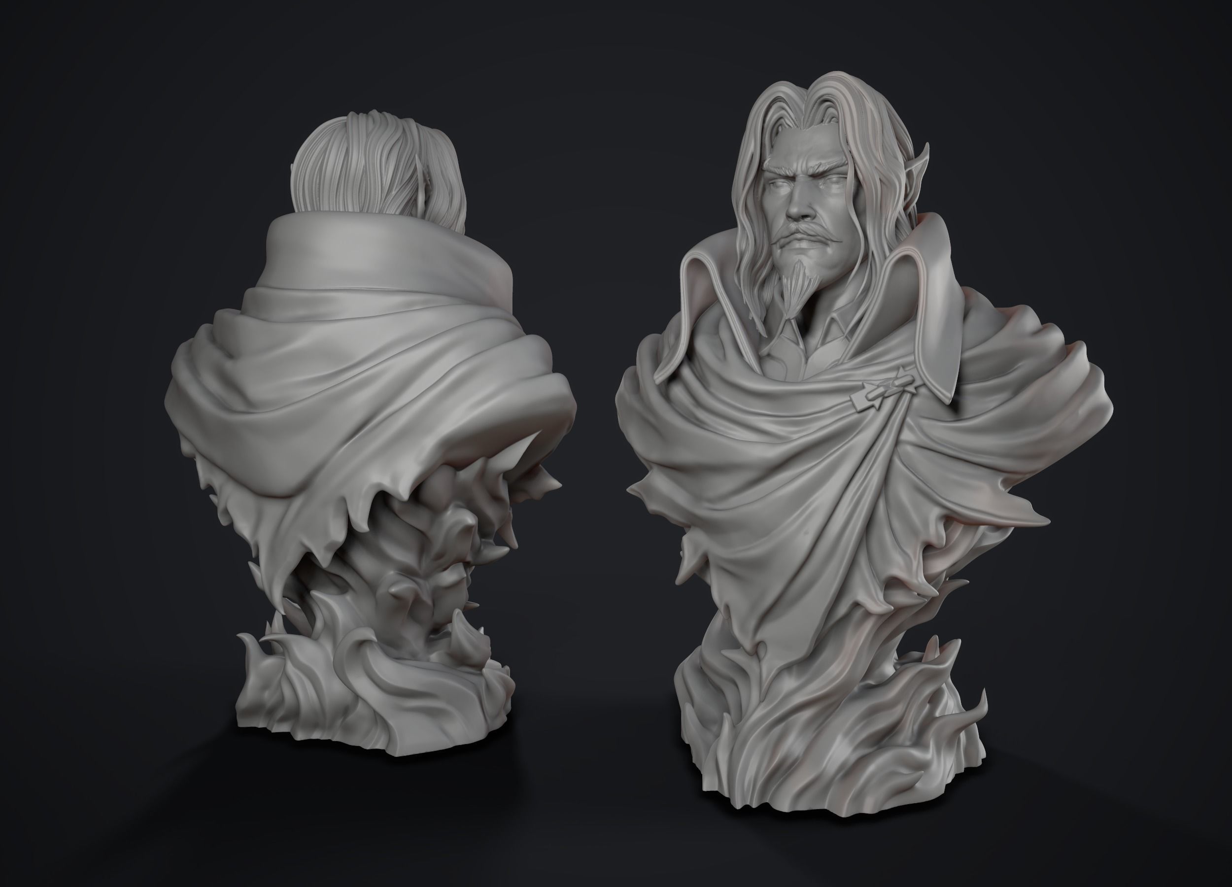 Dracula Castle vania bust 3D print model_0