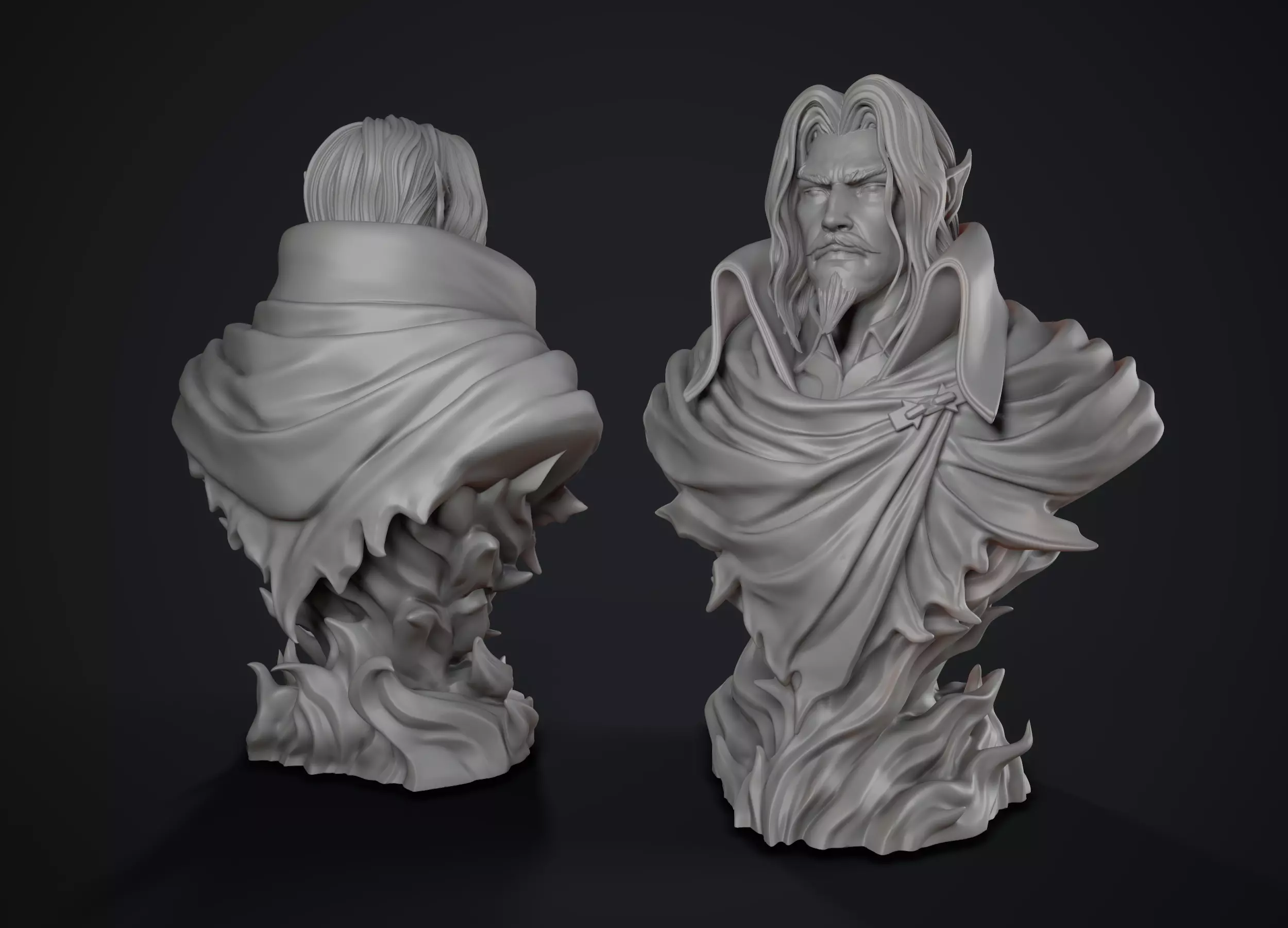 Dracula Castle vania bust 3D print model_0