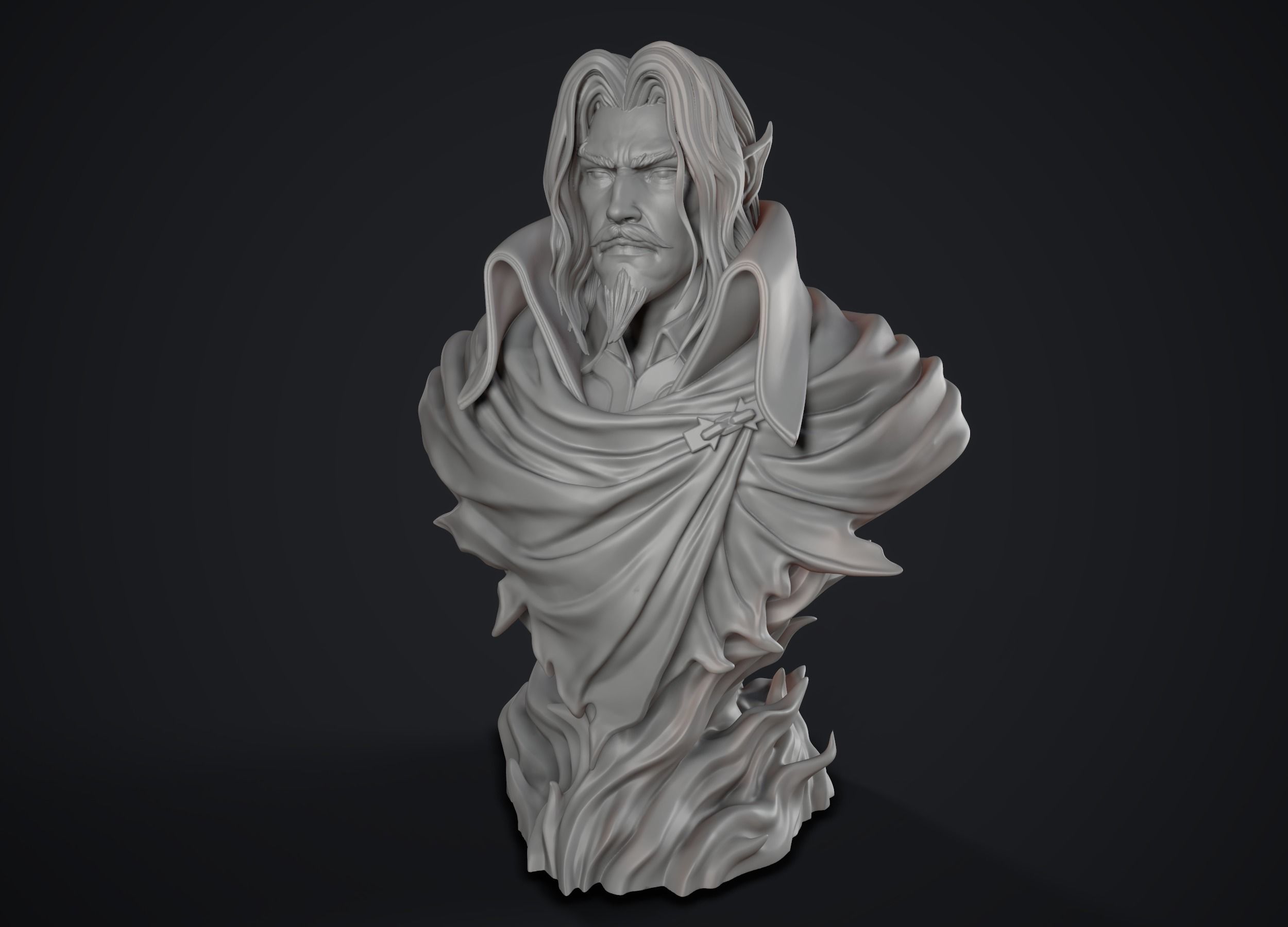Dracula Castle vania bust 3D print model_1