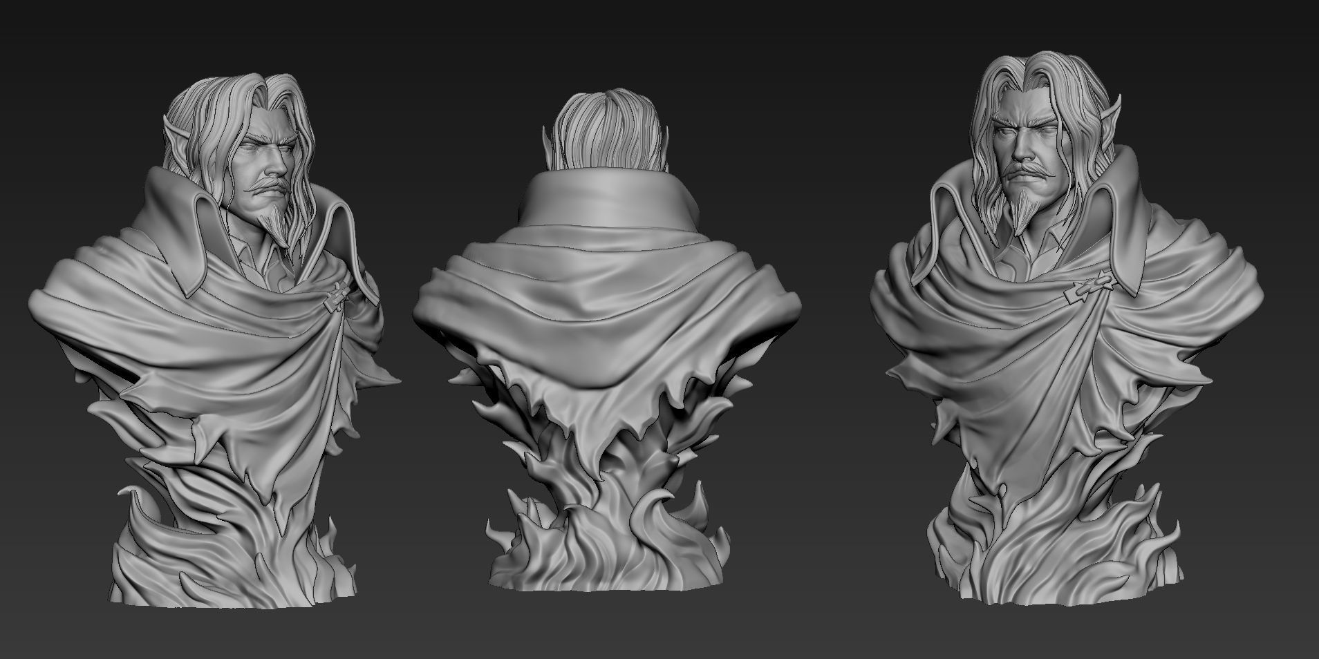 Dracula Castle vania bust 3D print model_4