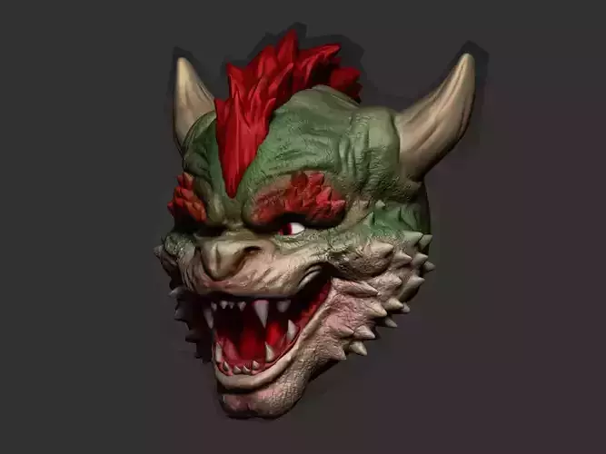 Bowser Head Action Figures 3D print model