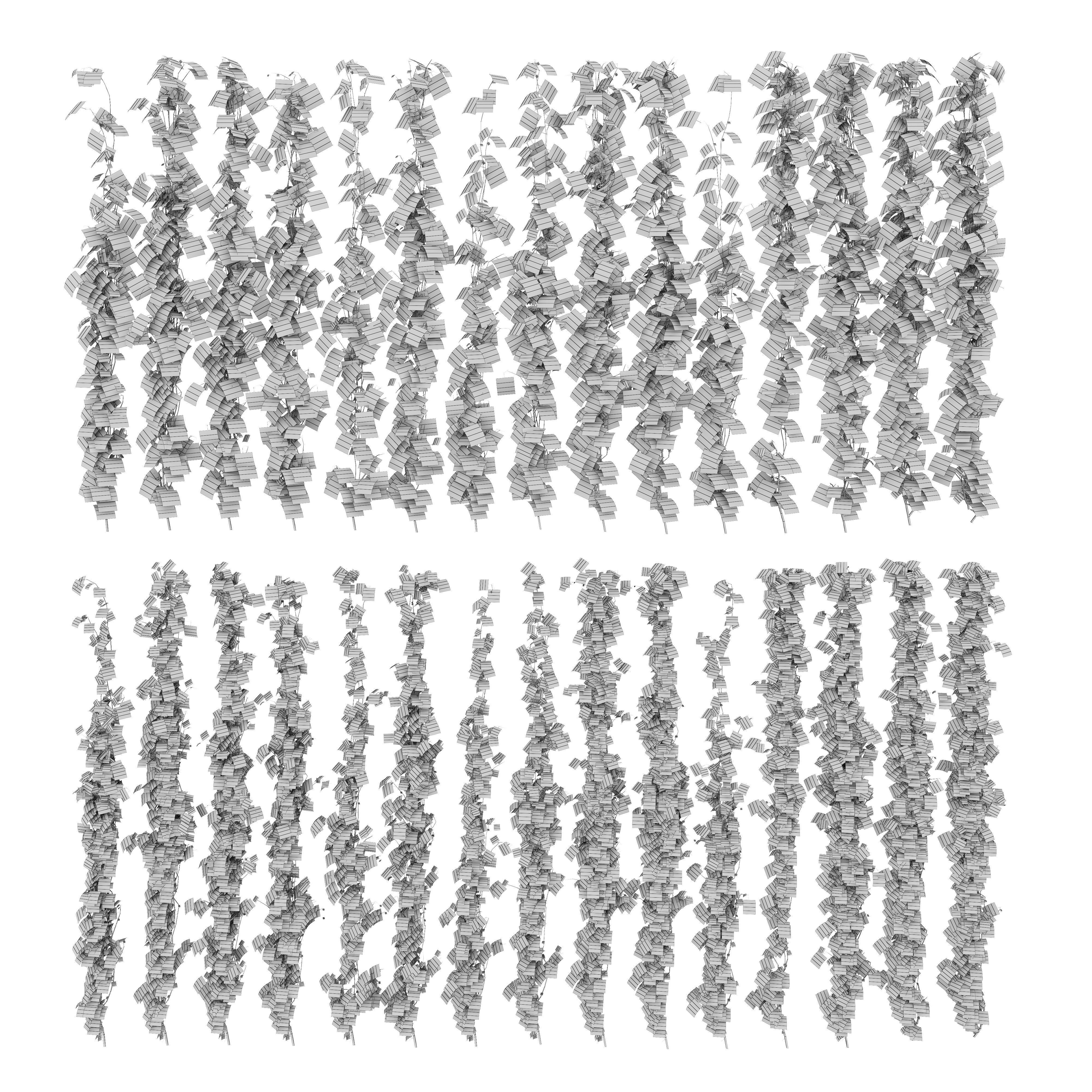 Wall of ivy leaves 3D model_1