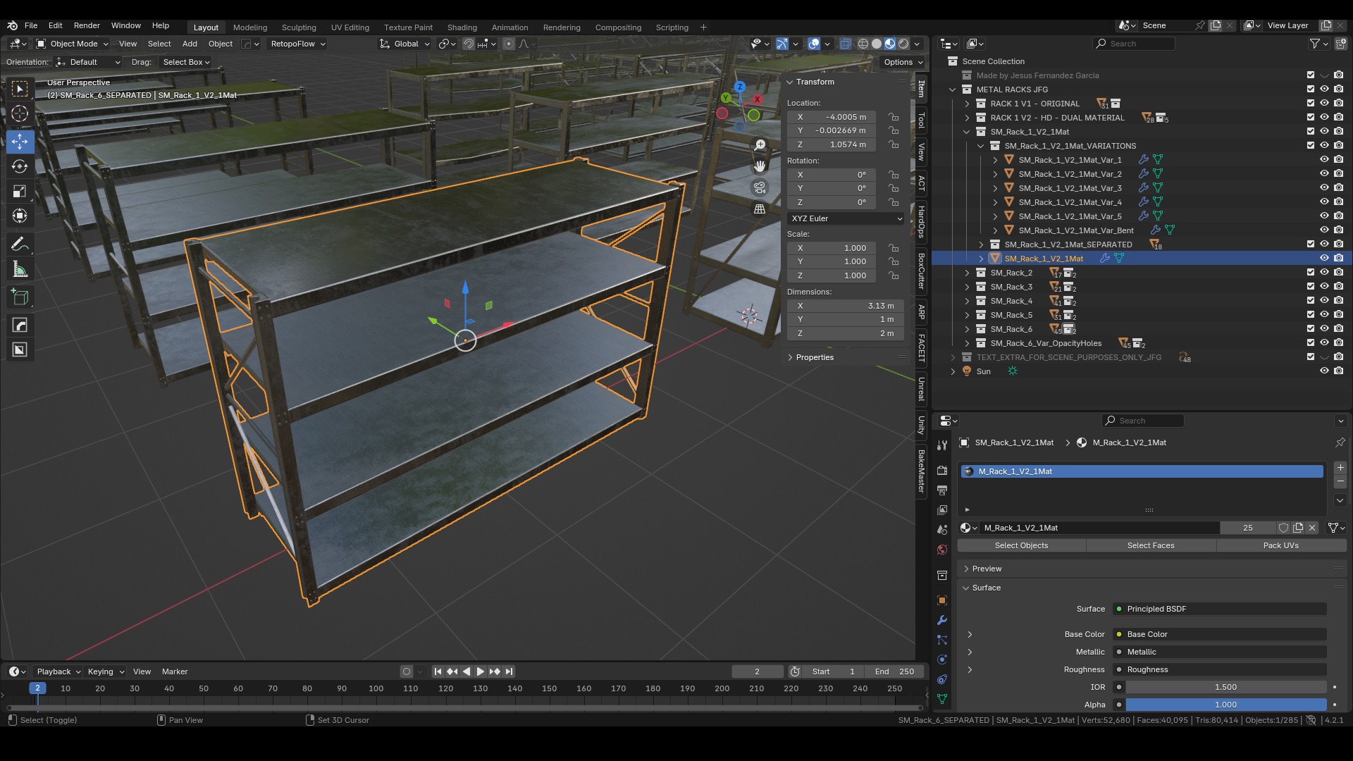 3D model Metal Rack 1 Pack V2 JFG VR / AR / low-poly | CGTrader