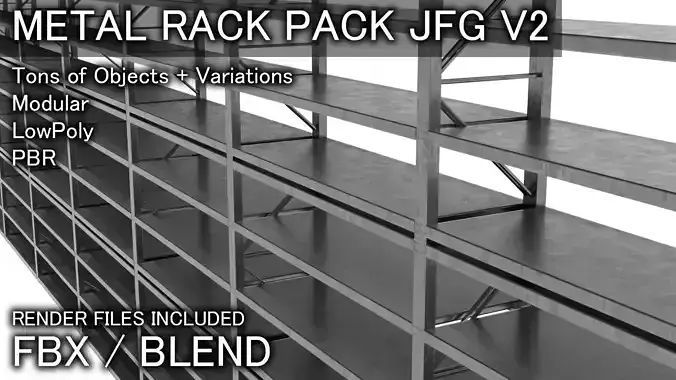 Metal Rack 1 Pack V2 JFG Low-poly 3D model