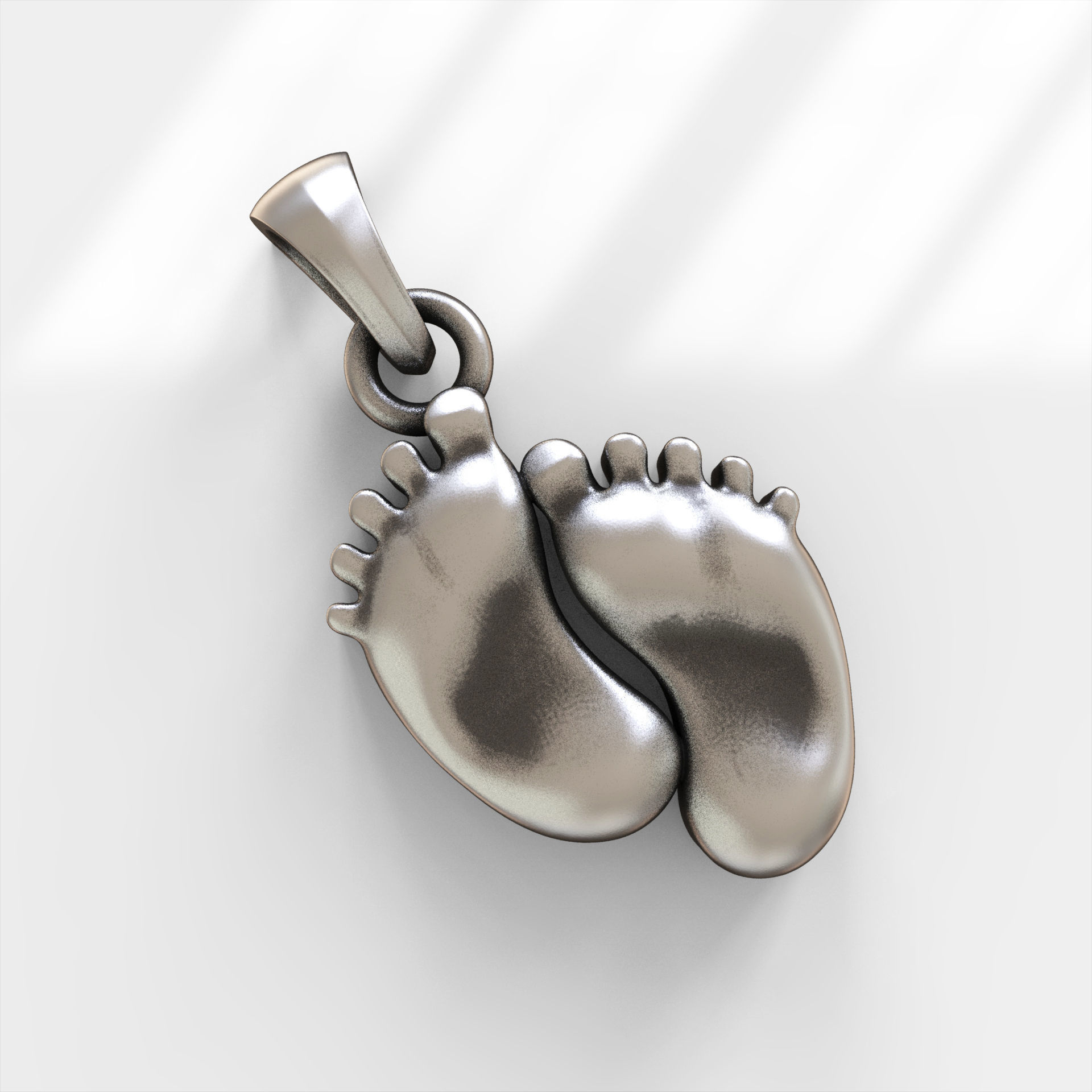 Feet Pendant 3D print model_6
