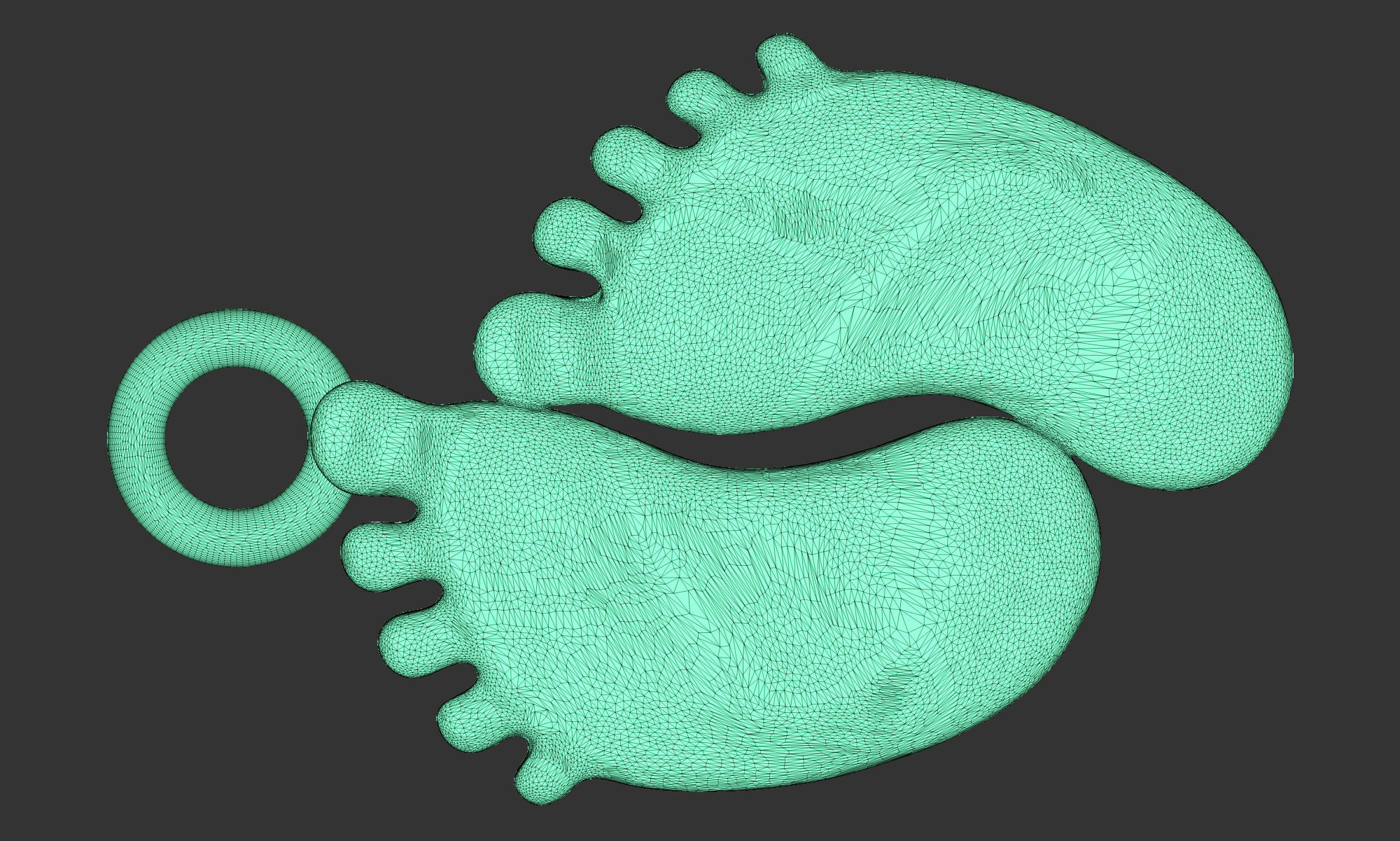Feet Pendant 3D print model_5