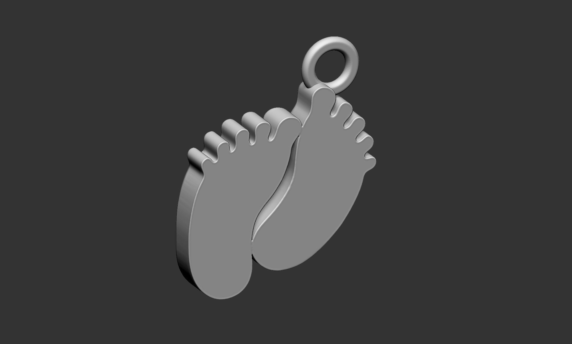 Feet Pendant 3D print model_4