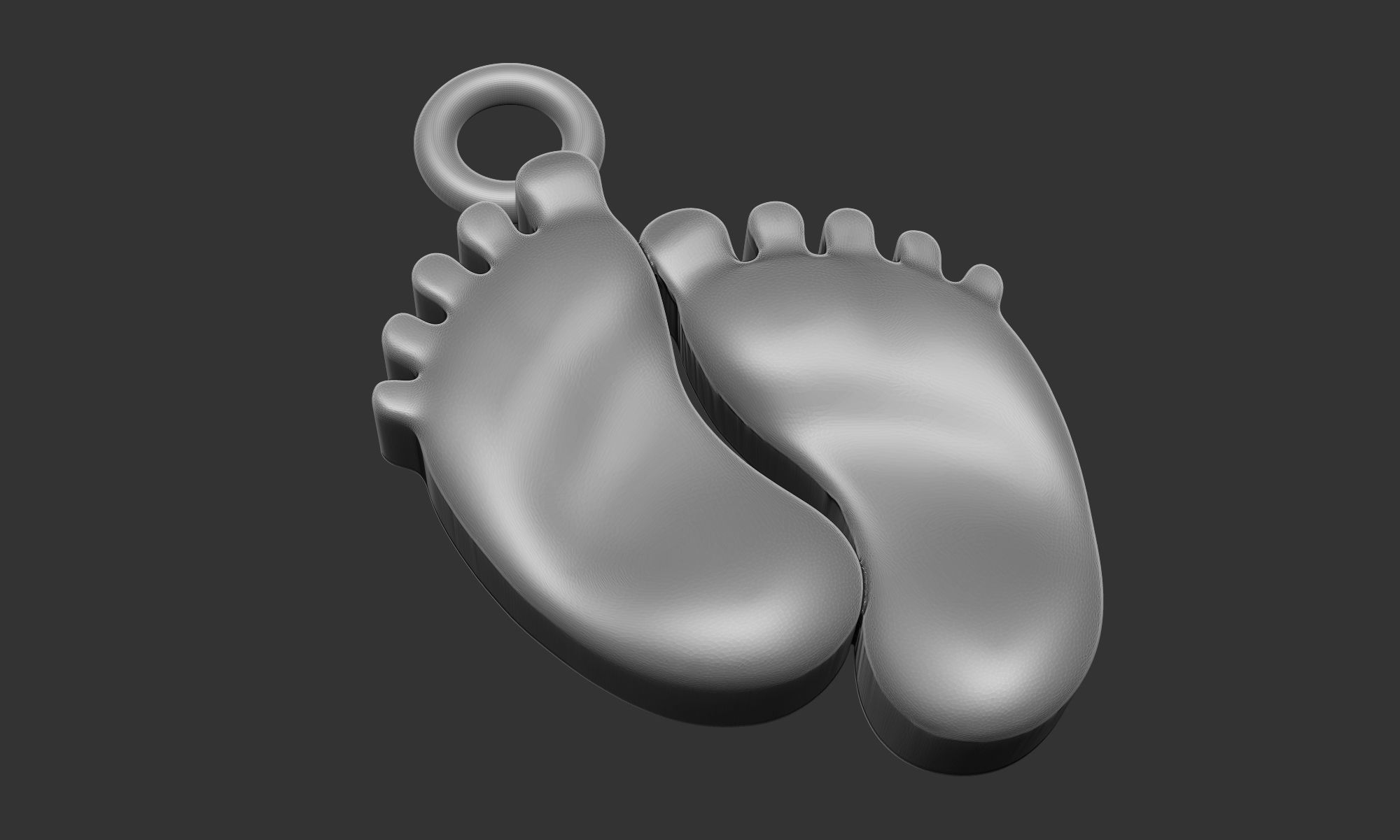 Feet Pendant 3D print model_3