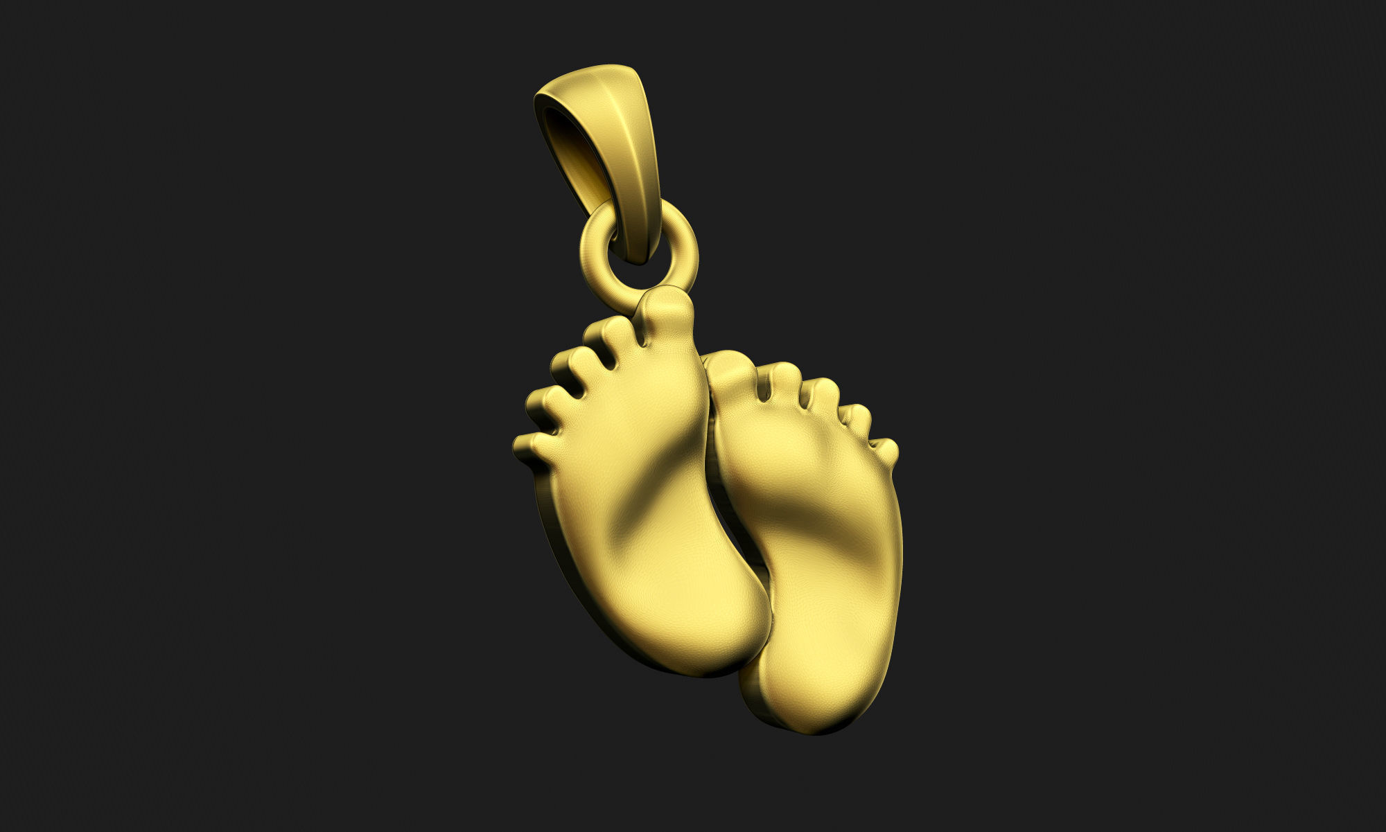 Feet Pendant 3D print model_2