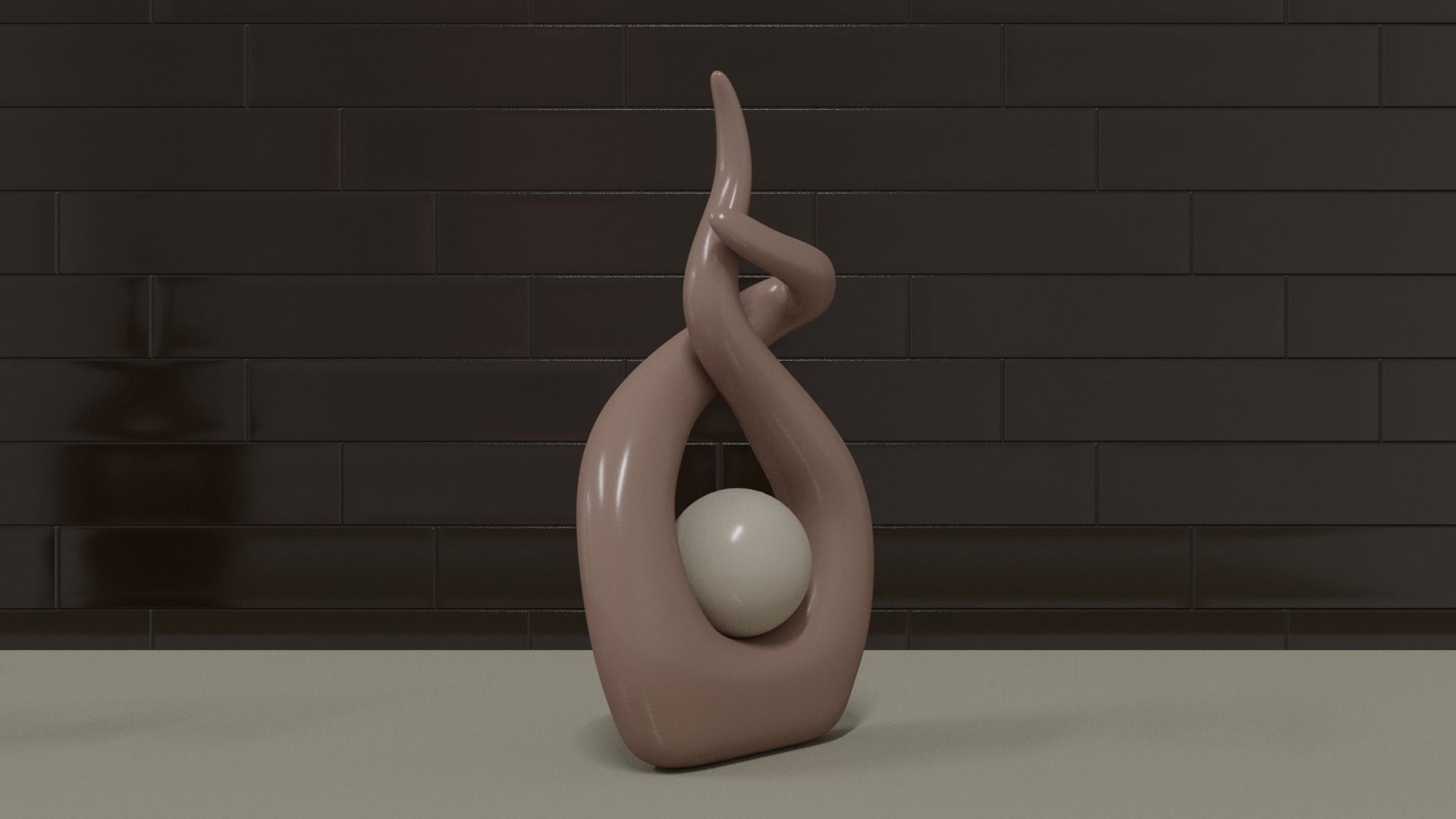 abstract sculpture Low-poly 3D model_3