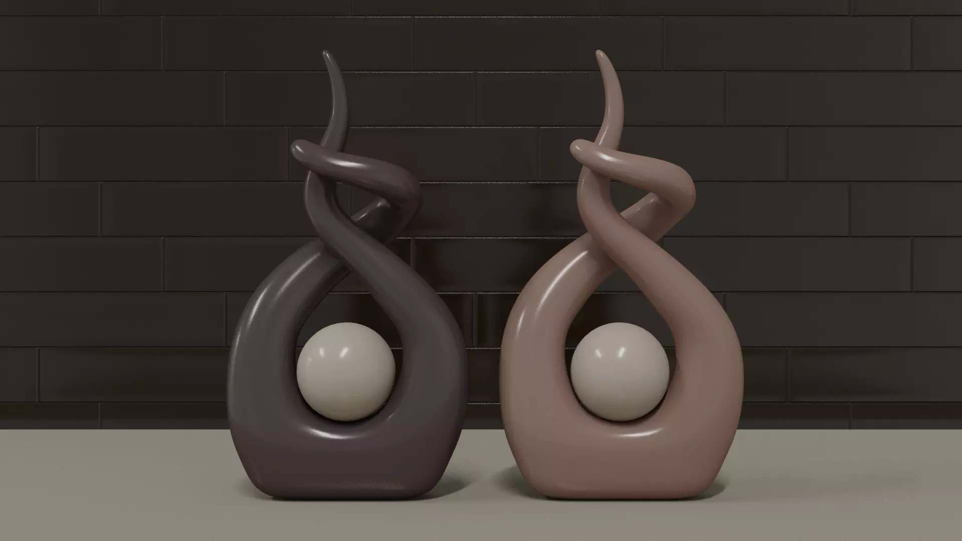 abstract sculpture Low-poly 3D model_0