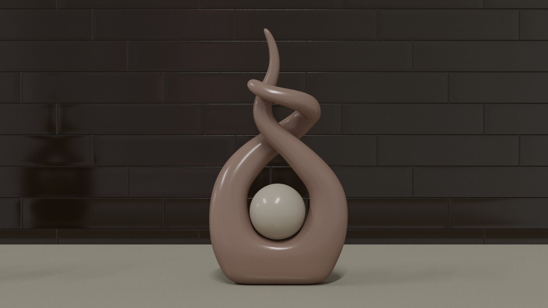 abstract sculpture Low-poly 3D model_2